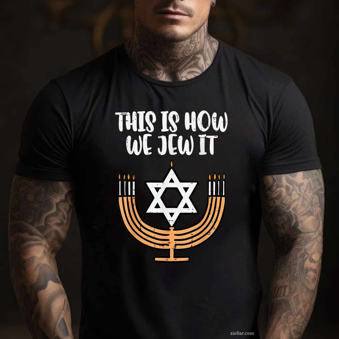 Hanukkah This How We Jew It Chanukah Menorah Men Women T-Shirt_ A Great Jewish Holiday Tee For Adults