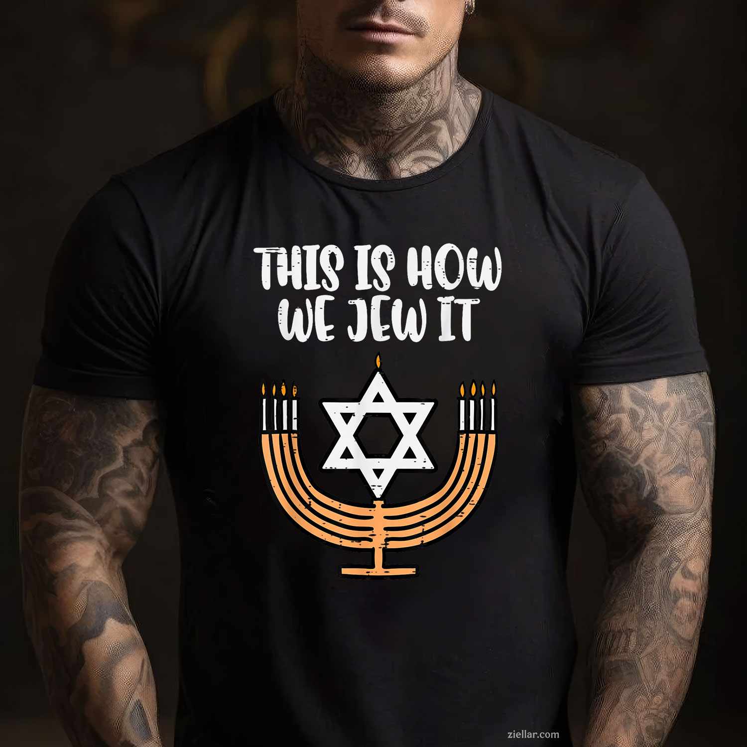 Hanukkah This How We Jew It Chanukah Menorah Men Women T-Shirt_ A Great Jewish Holiday Tee For Adults
