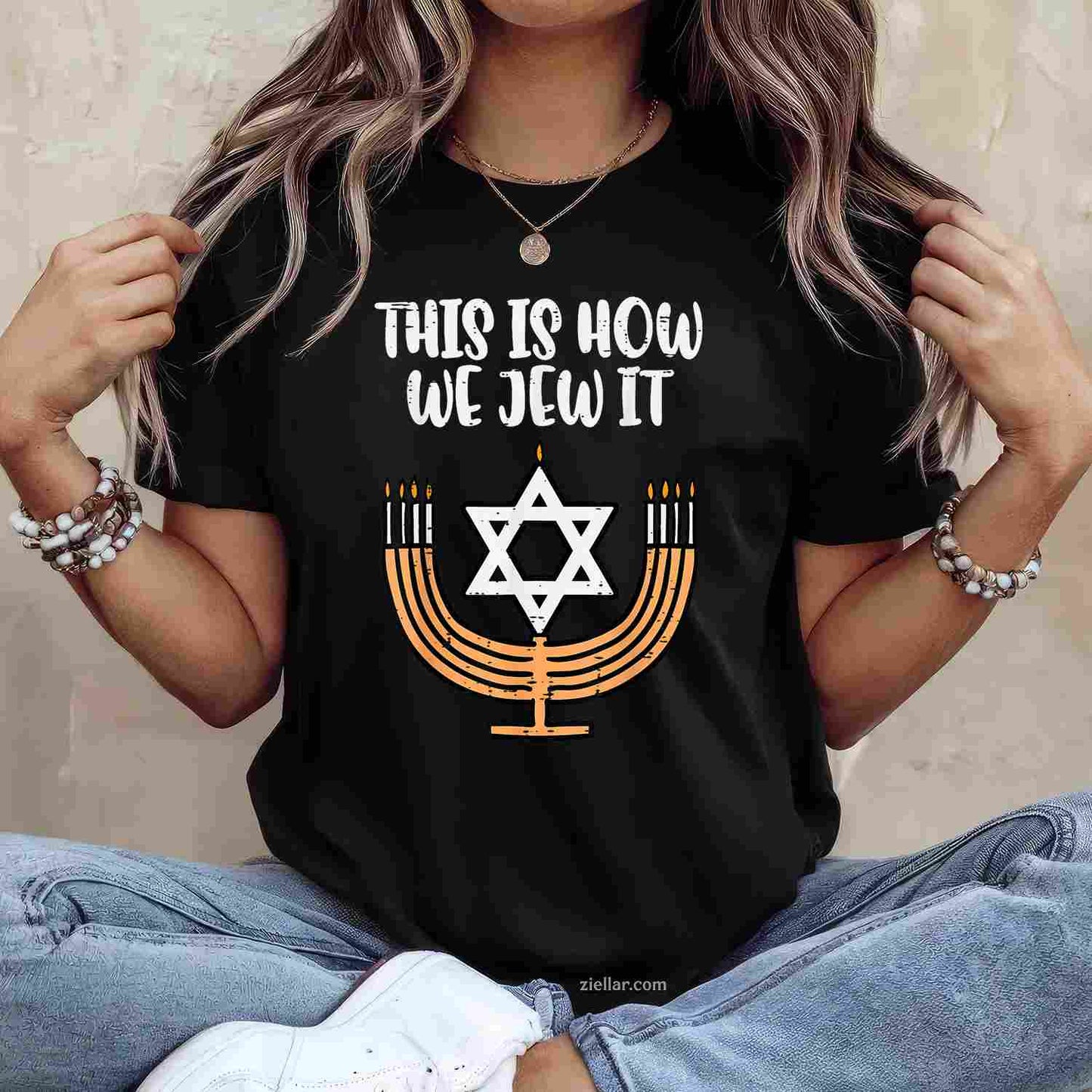 Hanukkah This How We Jew It Chanukah Menorah Men Women T-Shirt_ A Great Jewish Holiday Tee For Adults