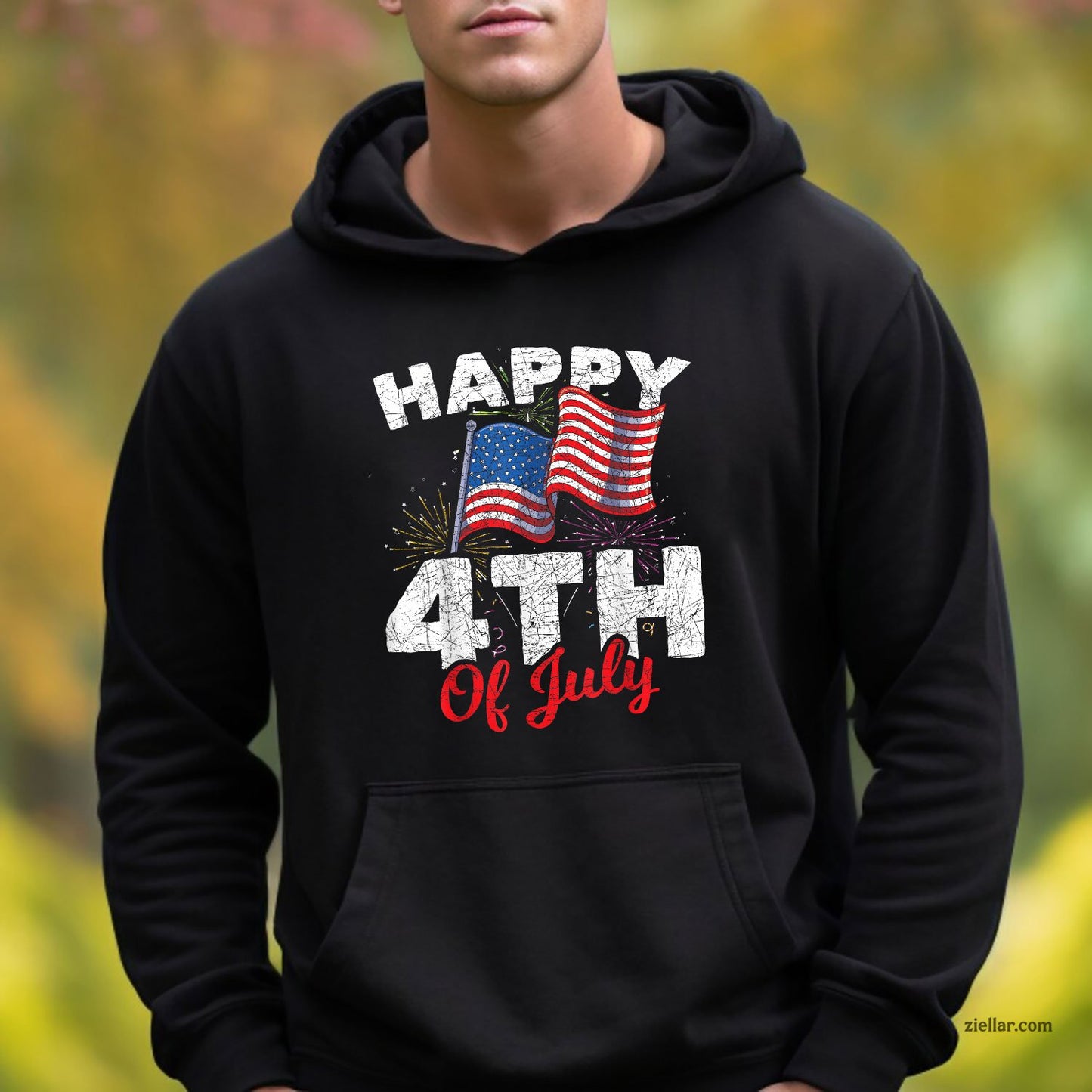 Happy 4th Of July Patriotic American US Flag Hoodie Shirt