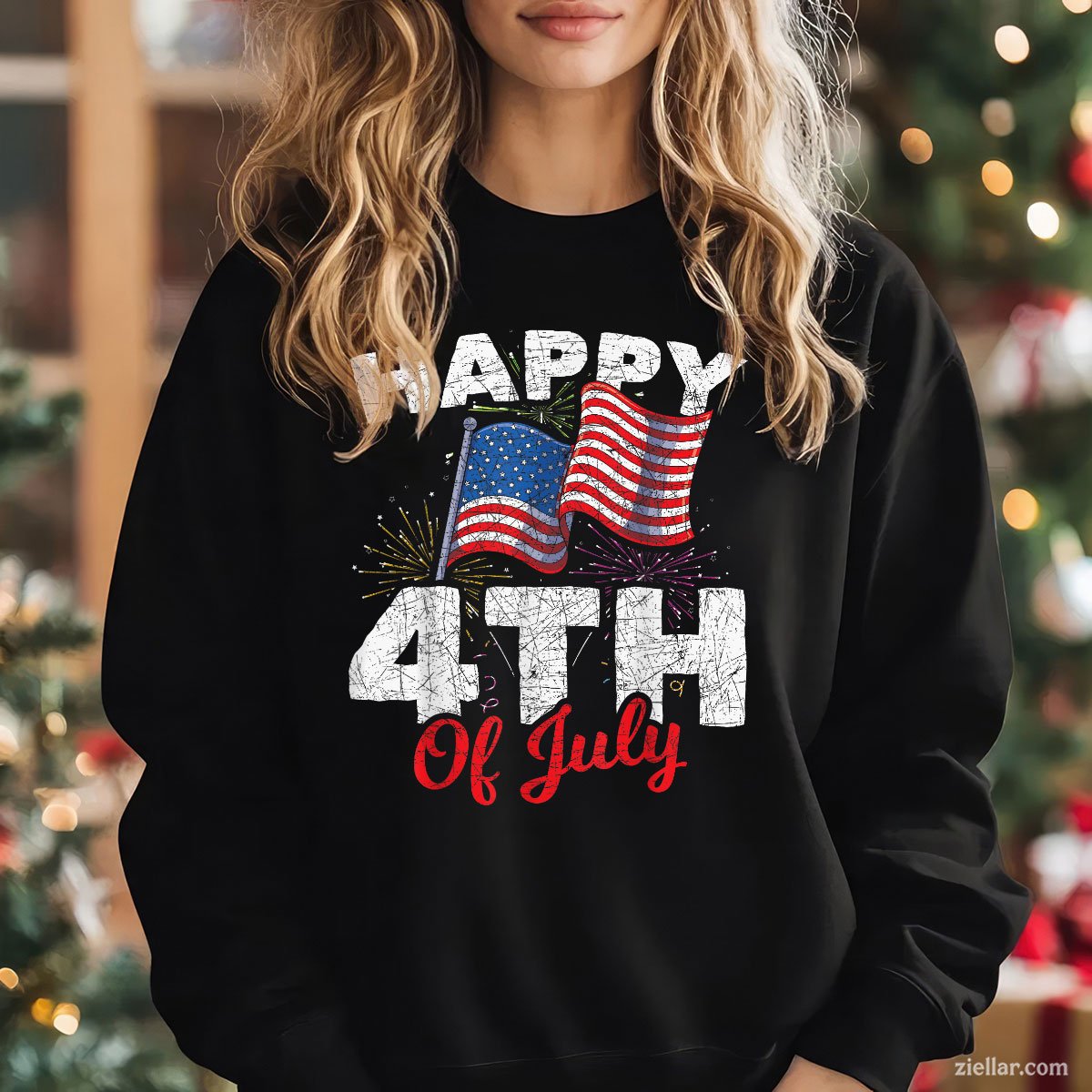 Happy 4th Of July Patriotic American US Flag Sweatshirt