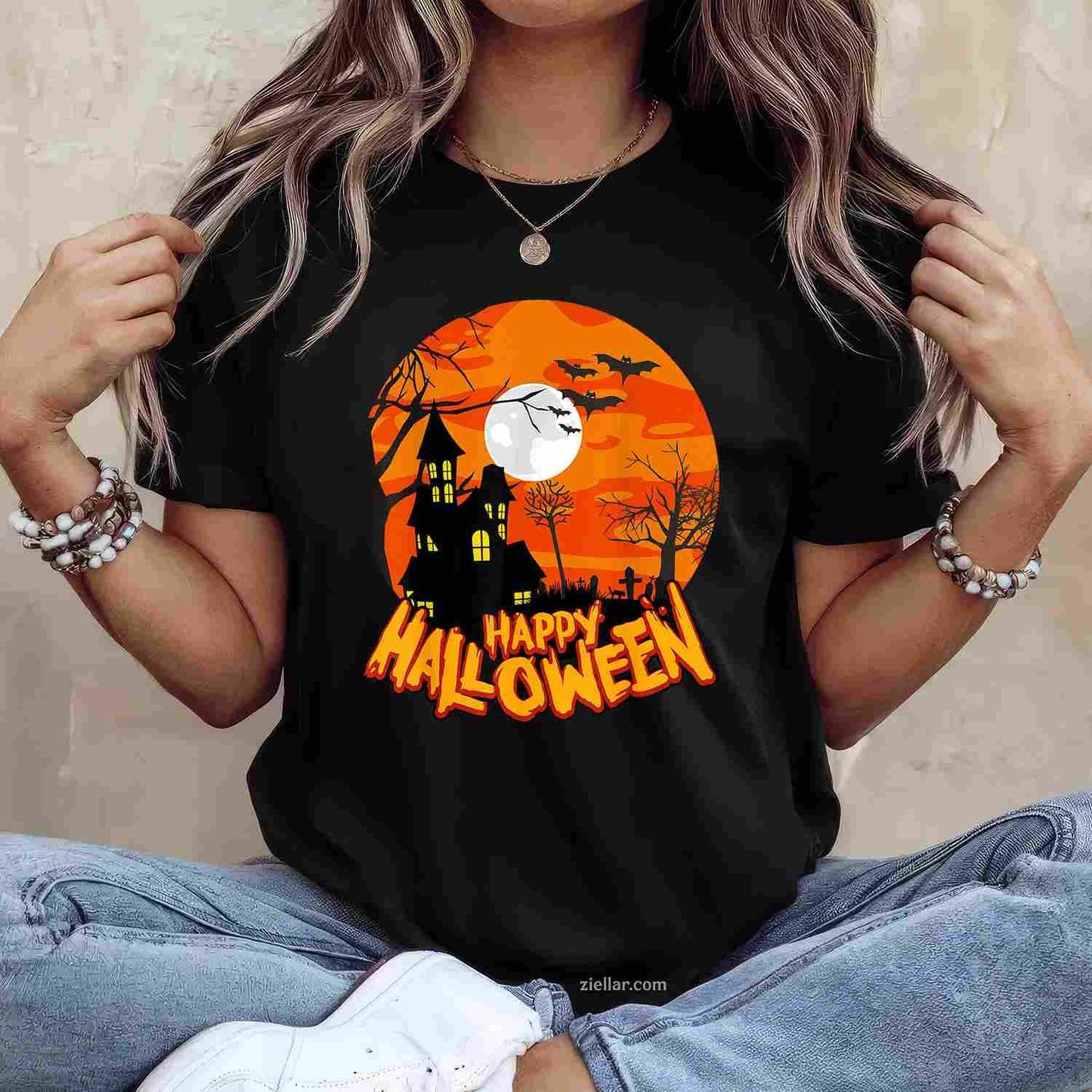 Happy Halloween Apparel - Halloween Tee, Halloween T-Shirt for Men Women Adults Unisex, Aesthetic Streetwear Top, Soft Cotton Premium Print