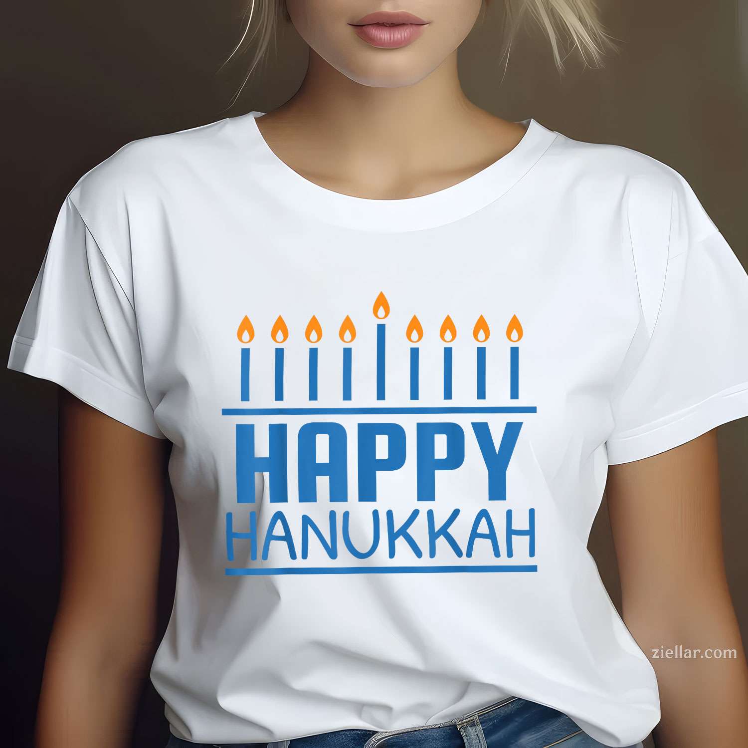 Happy Hanukkah Shirt Women Men Jewish Menorah Chanukah T-Shirt_ A Great Holiday Tee For All