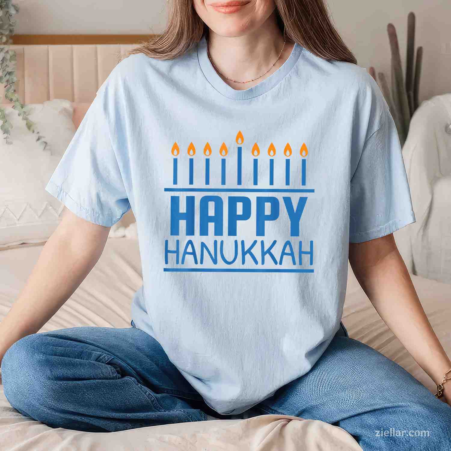 Happy Hanukkah Shirt Women Men Jewish Menorah Chanukah T-Shirt_ A Great Holiday Tee For All