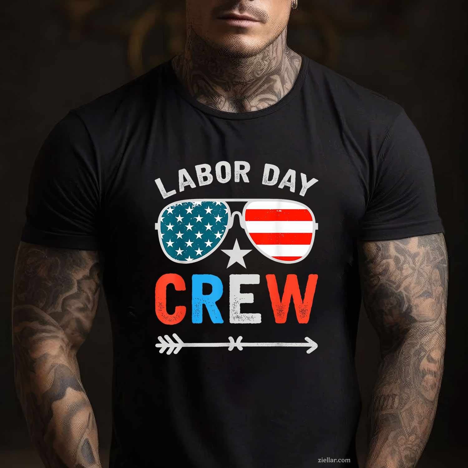 Happy Labor Day Crew Patriot Happy Labor Day T-Shirt Tee for Men Women Adults Unisex