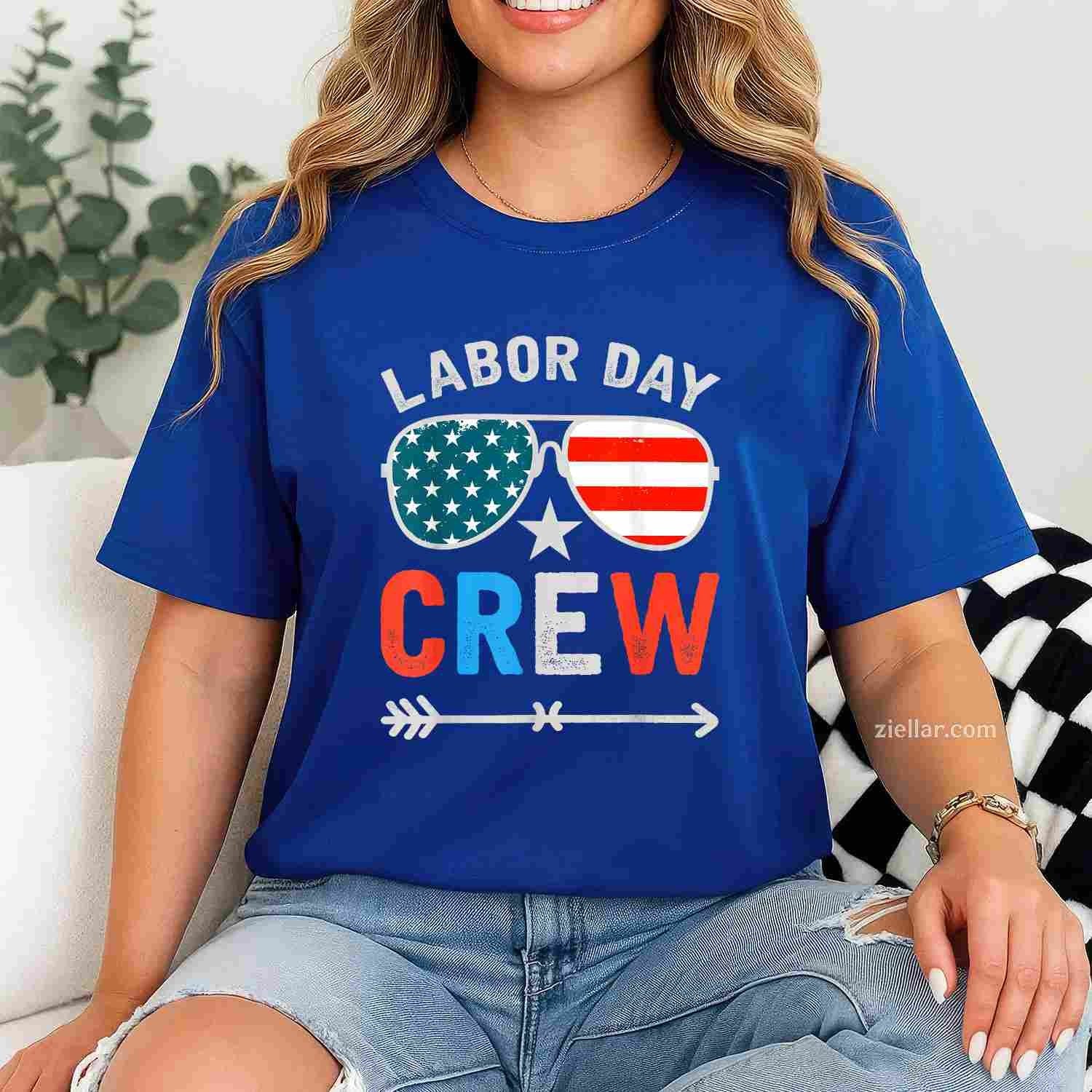 Happy Labor Day Crew Patriot Happy Labor Day T-Shirt Tee for Men Women Adults Unisex