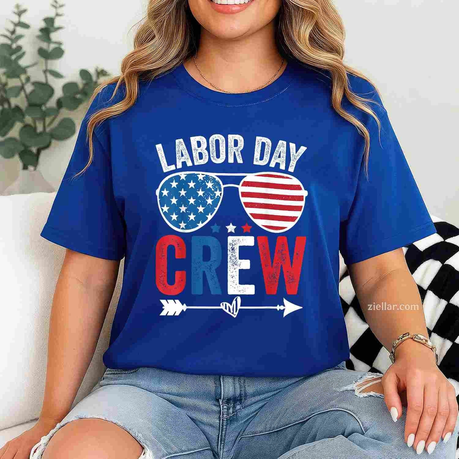 Happy Labor Day Crew Patriot Happy Labor Day T-Shirt Tee for Men Women Adults Unisex Tee Gift