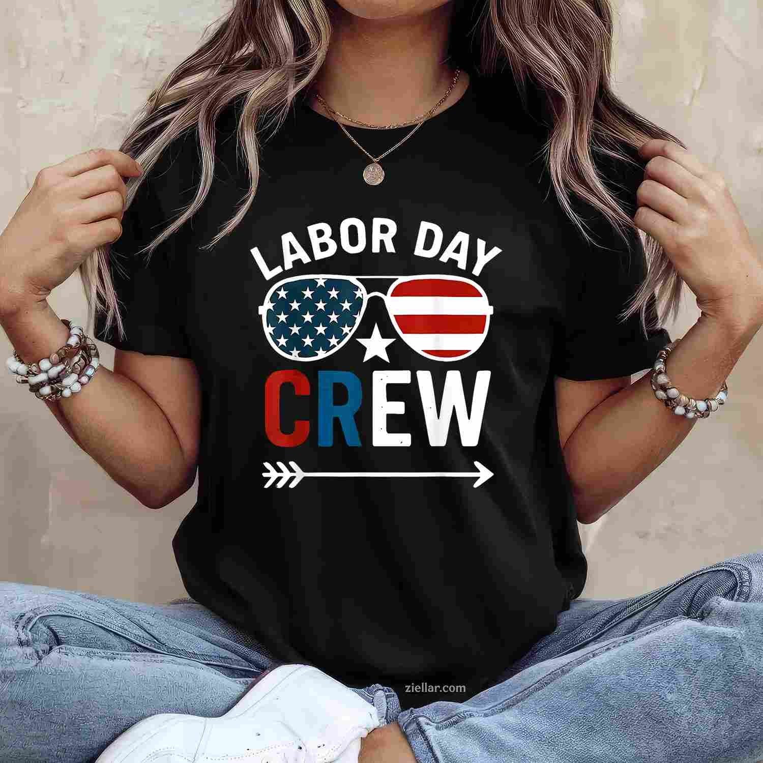 Happy Labor Day Crew Patriot Happy Labor Day T-Shirt Tee for Men Women Adults Unisex Perfect Gift