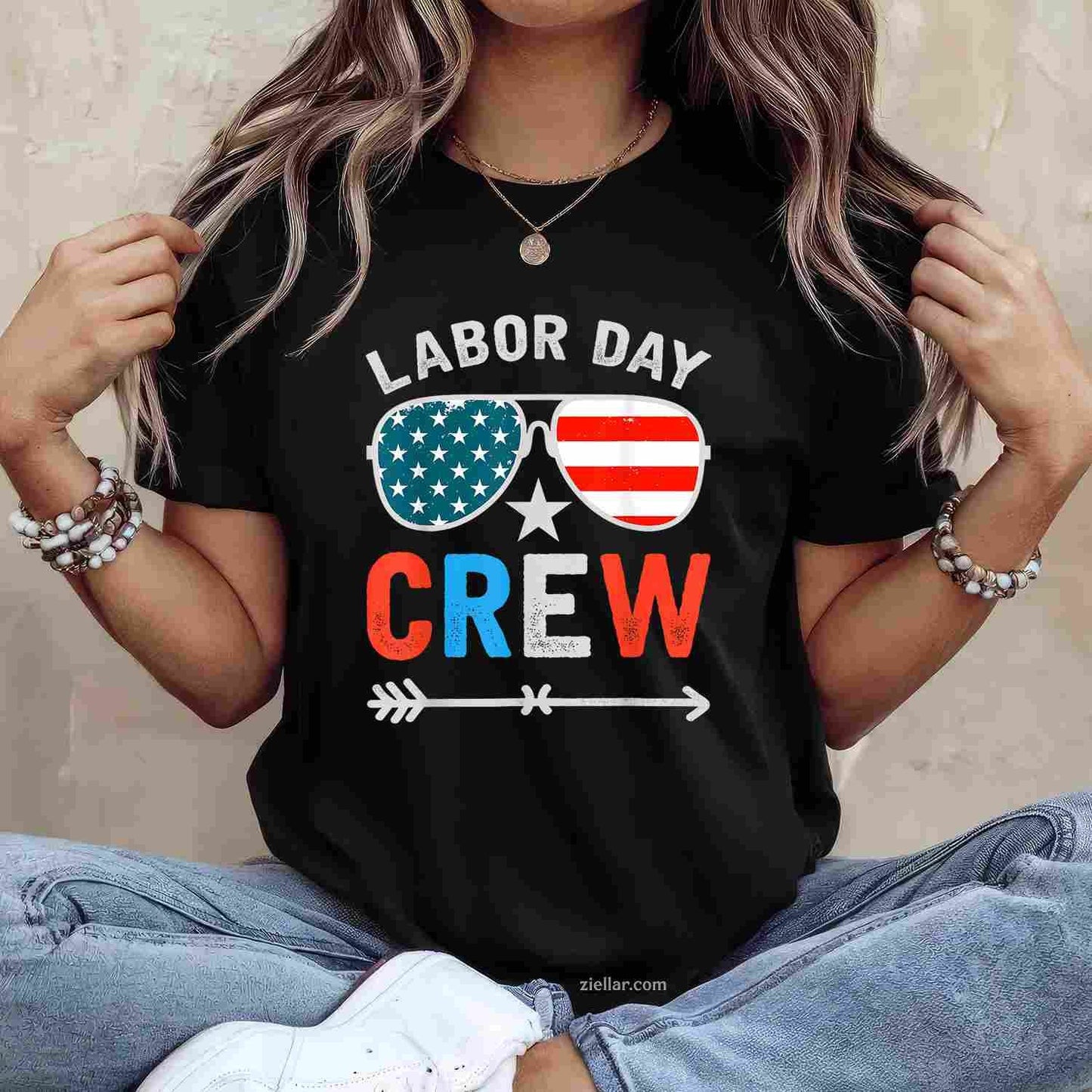 Happy Labor Day Crew Patriot Happy Labor Day T-Shirt Tee for Men Women Adults Unisex
