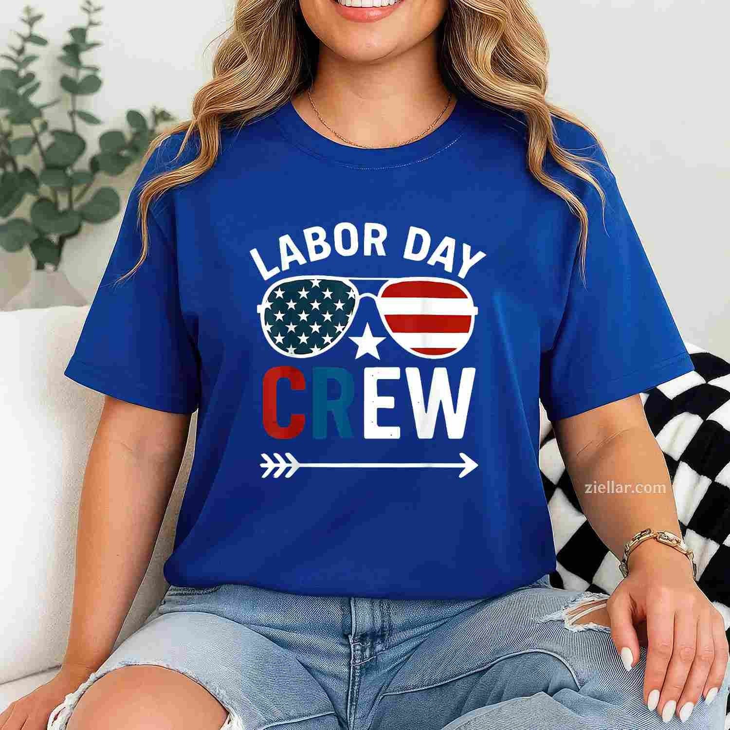 Happy Labor Day Crew Patriot Happy Labor Day T-Shirt Tee for Men Women Adults Unisex Perfect Gift