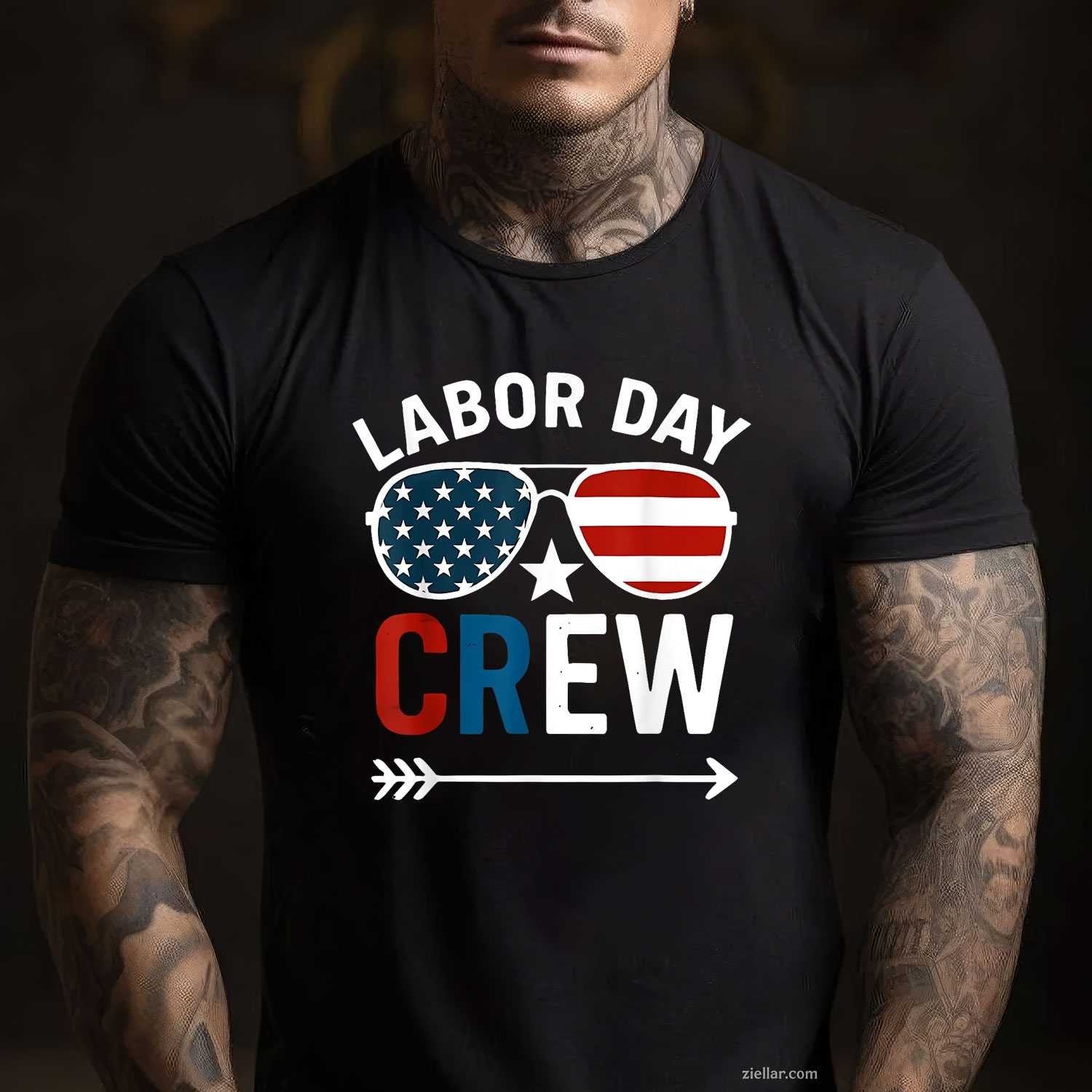 Happy Labor Day Crew Patriot Happy Labor Day T-Shirt Tee for Men Women Adults Unisex Perfect Gift