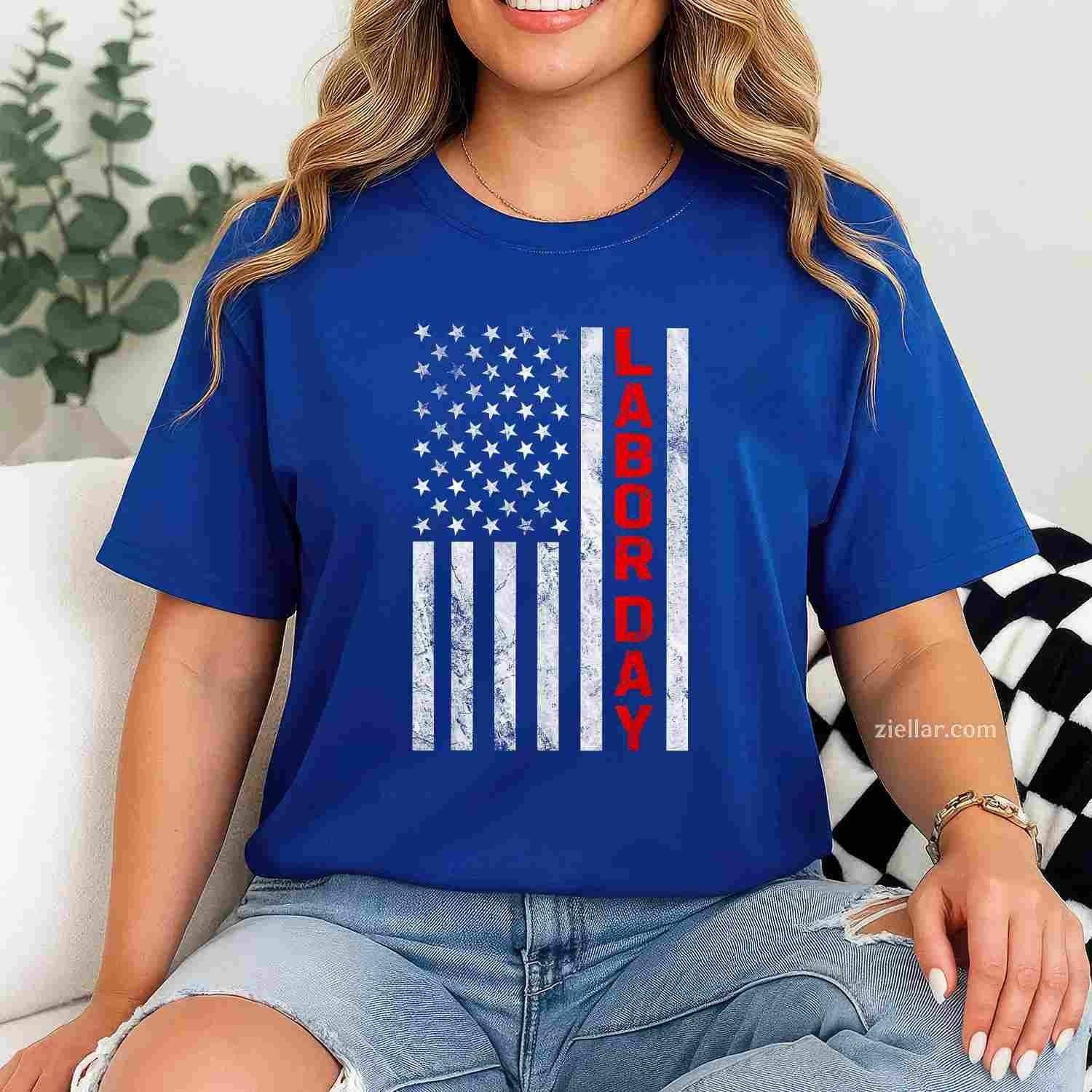 Happy Labor Day Men Women American Flag USA Labor Day T-Shirt Tee