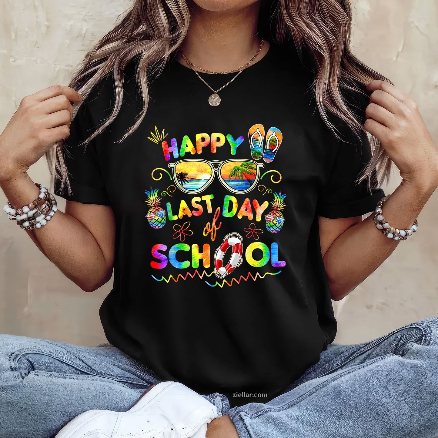 Happy Last Day of School Tee and T-Shirt, End of Year Celebration T-Shirt for Teachers and Students