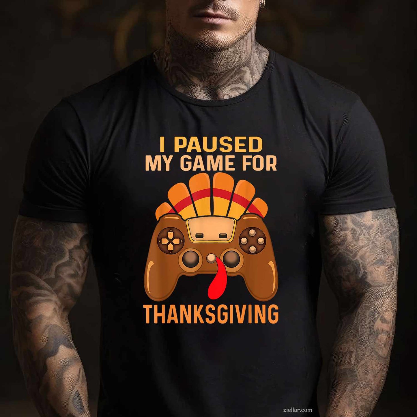 Happy Thanksgiving gaming fall Turkey gamer boys kids men T-Shirt and Tee for Adults Men Women Unisex