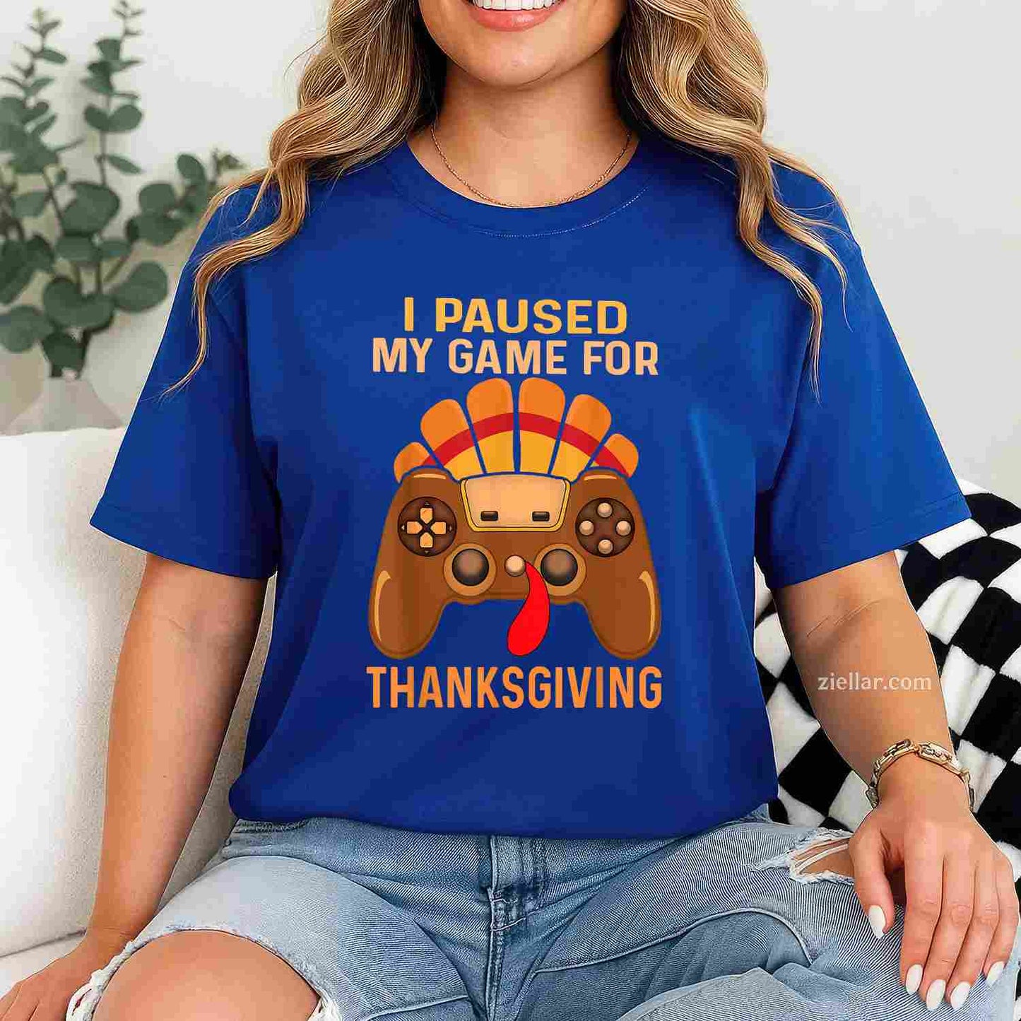 Happy Thanksgiving gaming fall Turkey gamer boys kids men T-Shirt and Tee for Adults Men Women Unisex