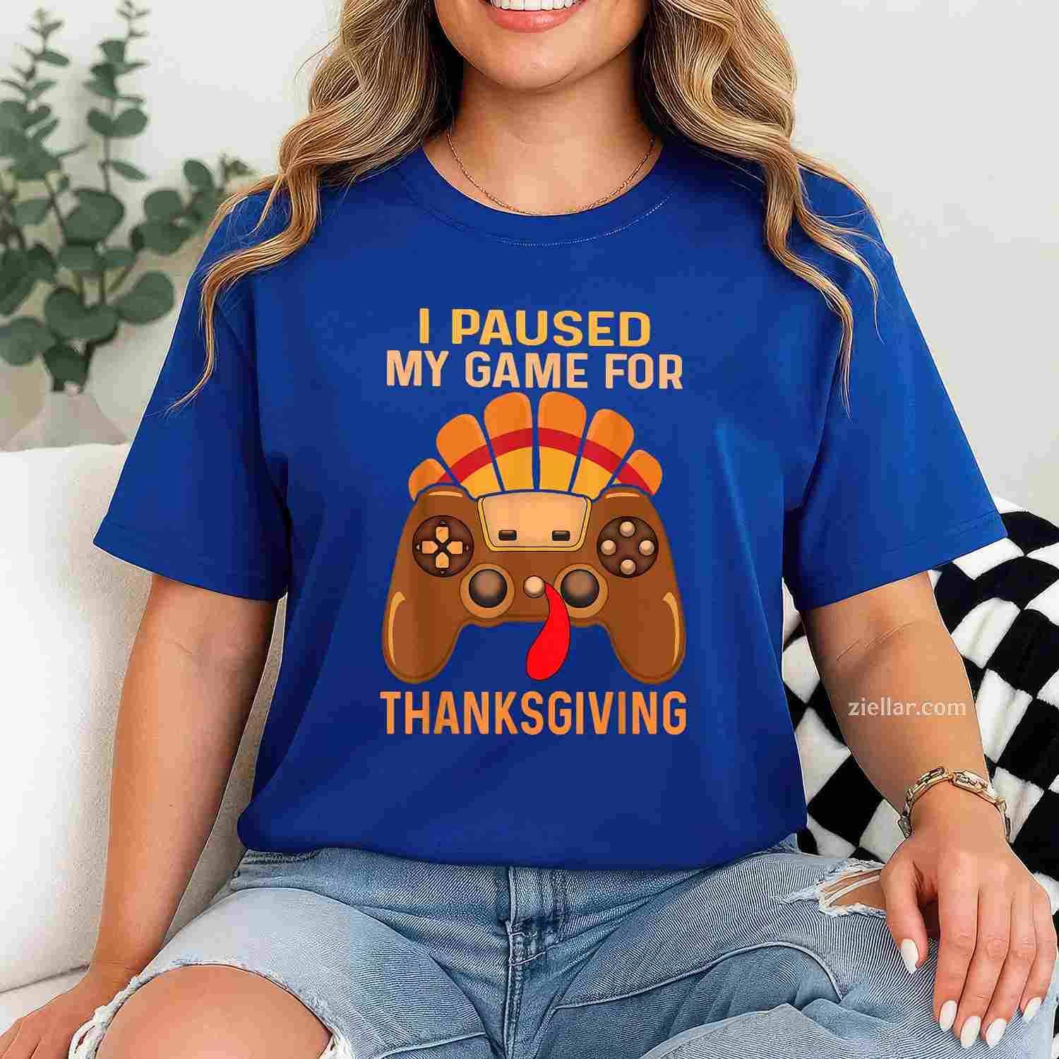 Happy Thanksgiving gaming fall Turkey gamer boys kids men T-Shirt and Tee for Adults Men Women Unisex