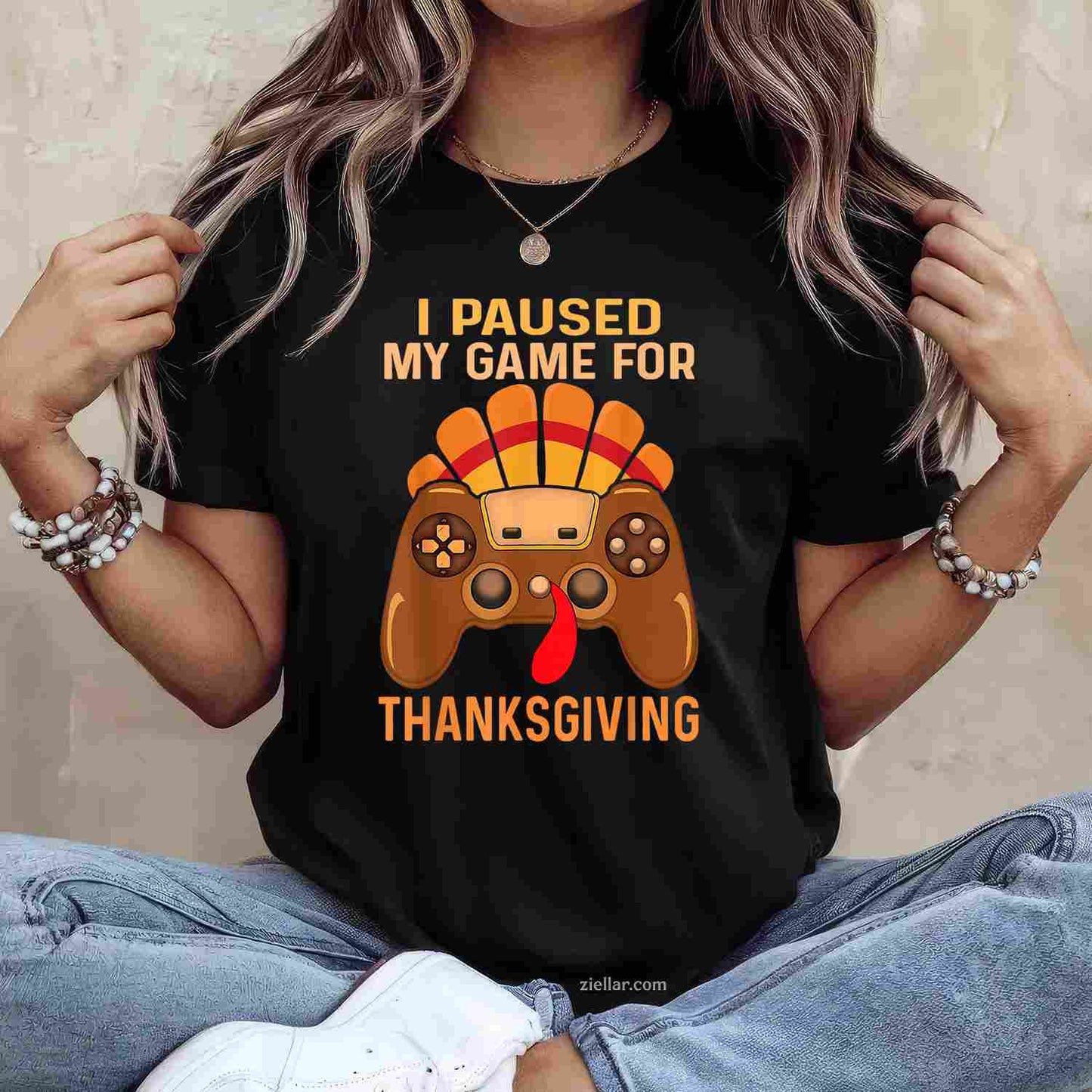 Happy Thanksgiving gaming fall Turkey gamer boys kids men T-Shirt and Tee for Adults Men Women Unisex