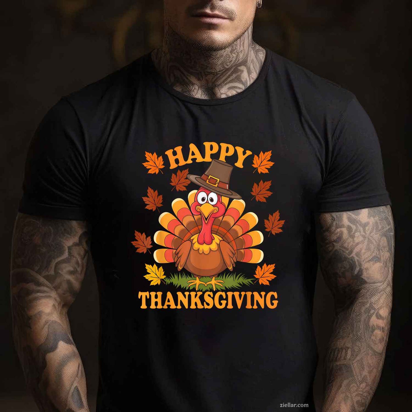 Happy Thanksgiving Funny Turkey Family Dinner Thanksgiving T-Shirt and Tee for Adults Men Women Unisex