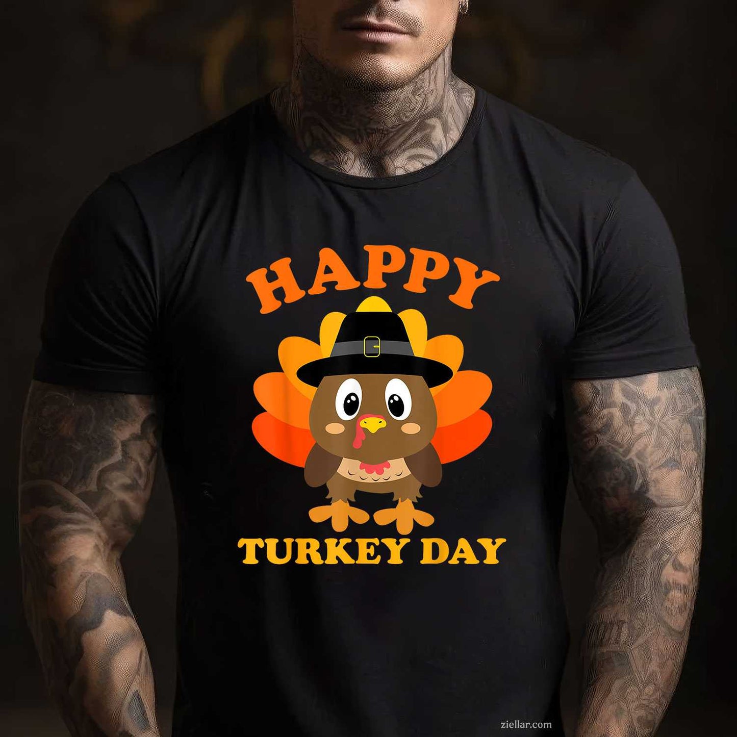 Happy Turkey Day Gifts Cute Thanksgiving Shirts Women Men T-Shirt and Tee for Adults Men Women Unisex