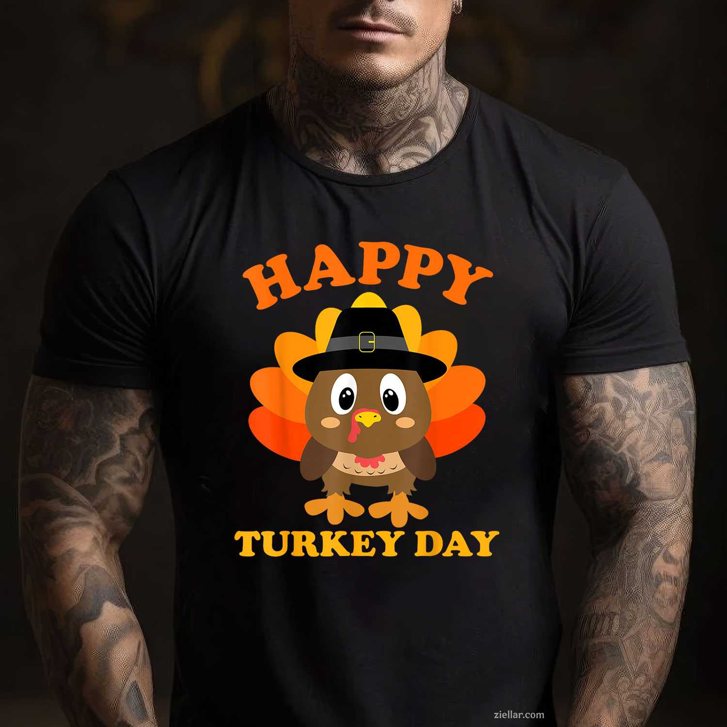 Happy Turkey Day Gifts Cute Thanksgiving Shirts Women Men T-Shirt and Tee for Adults Men Women Unisex