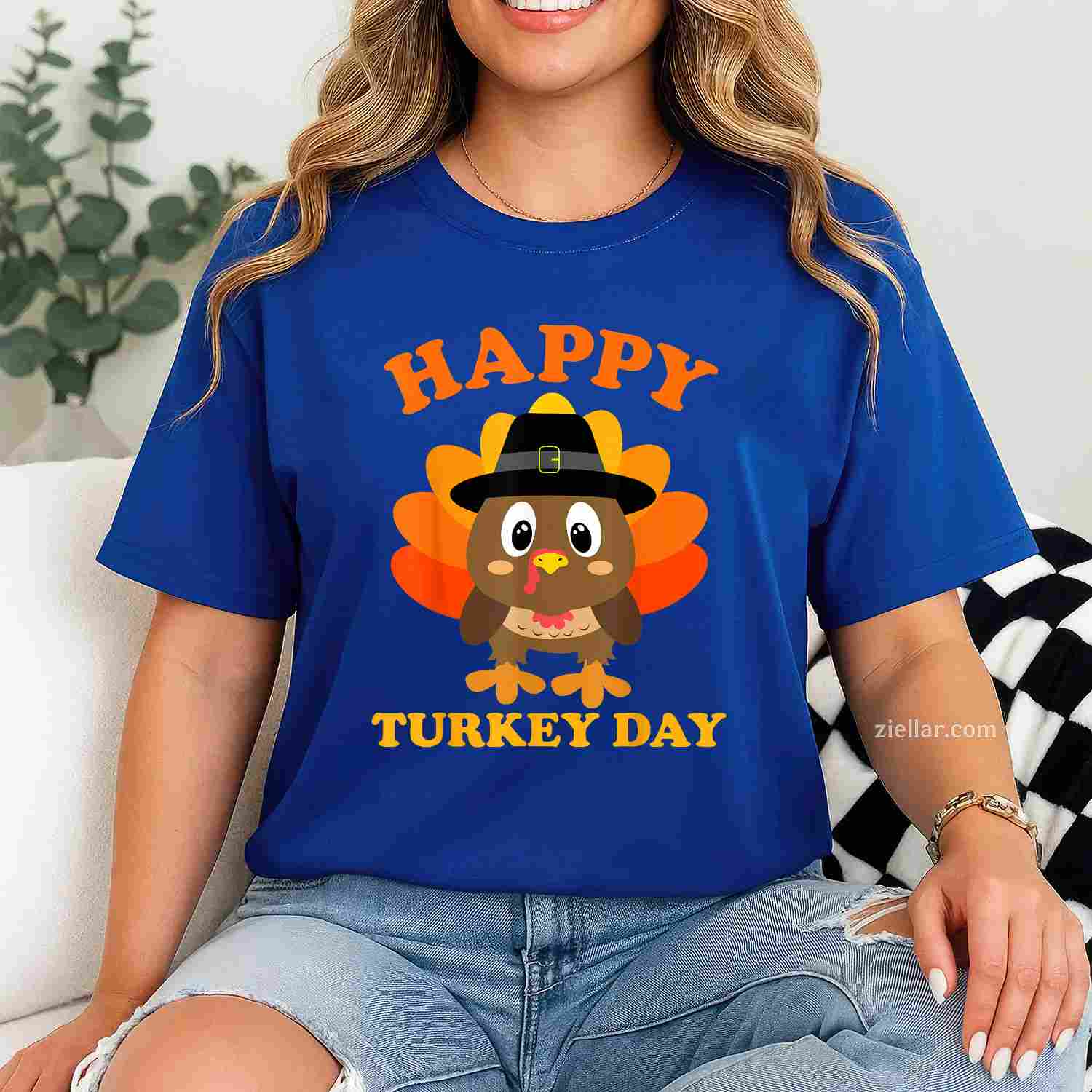 Happy Turkey Day Gifts Cute Thanksgiving Shirts Women Men T-Shirt and Tee for Adults Men Women Unisex