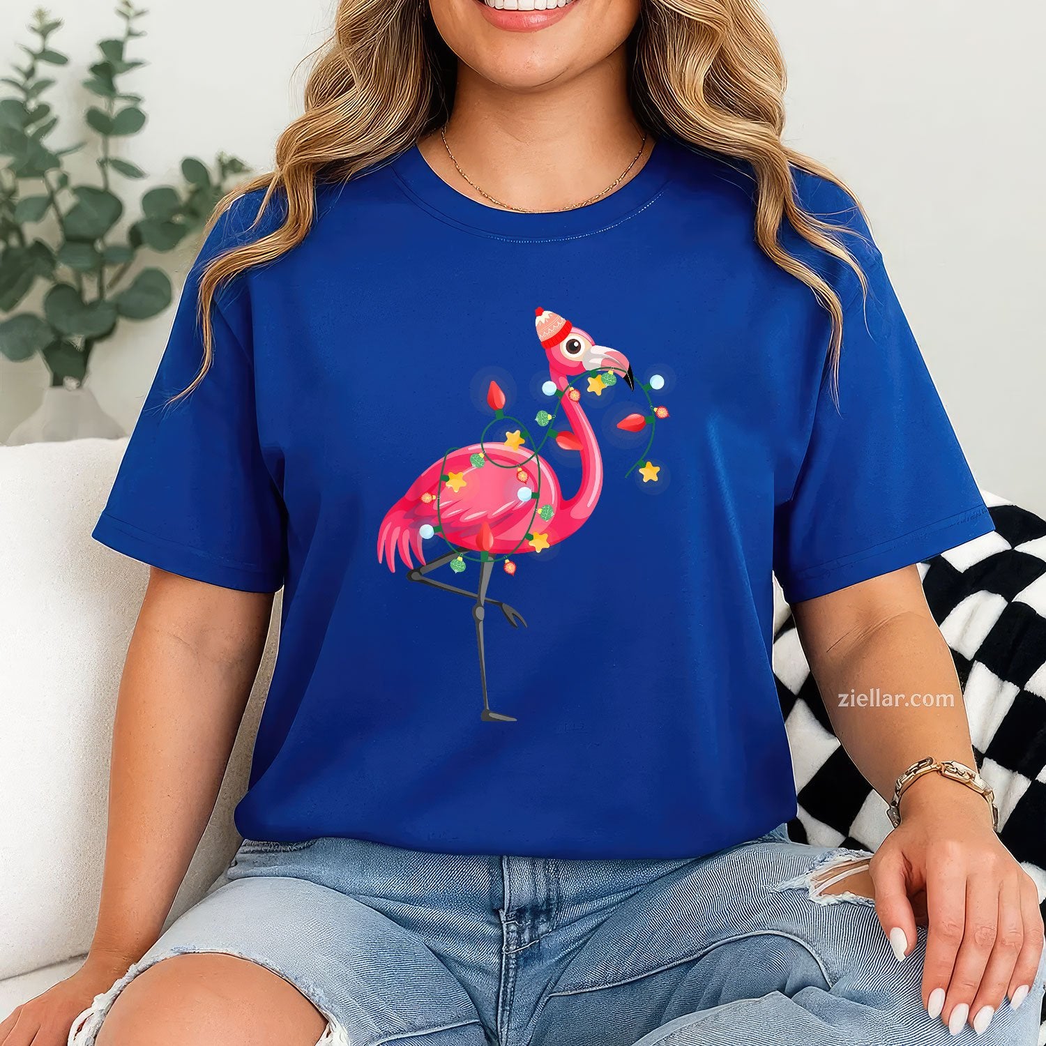 Hawaiian Summer Tropical Flamingo Funny Christmas In July TShirt