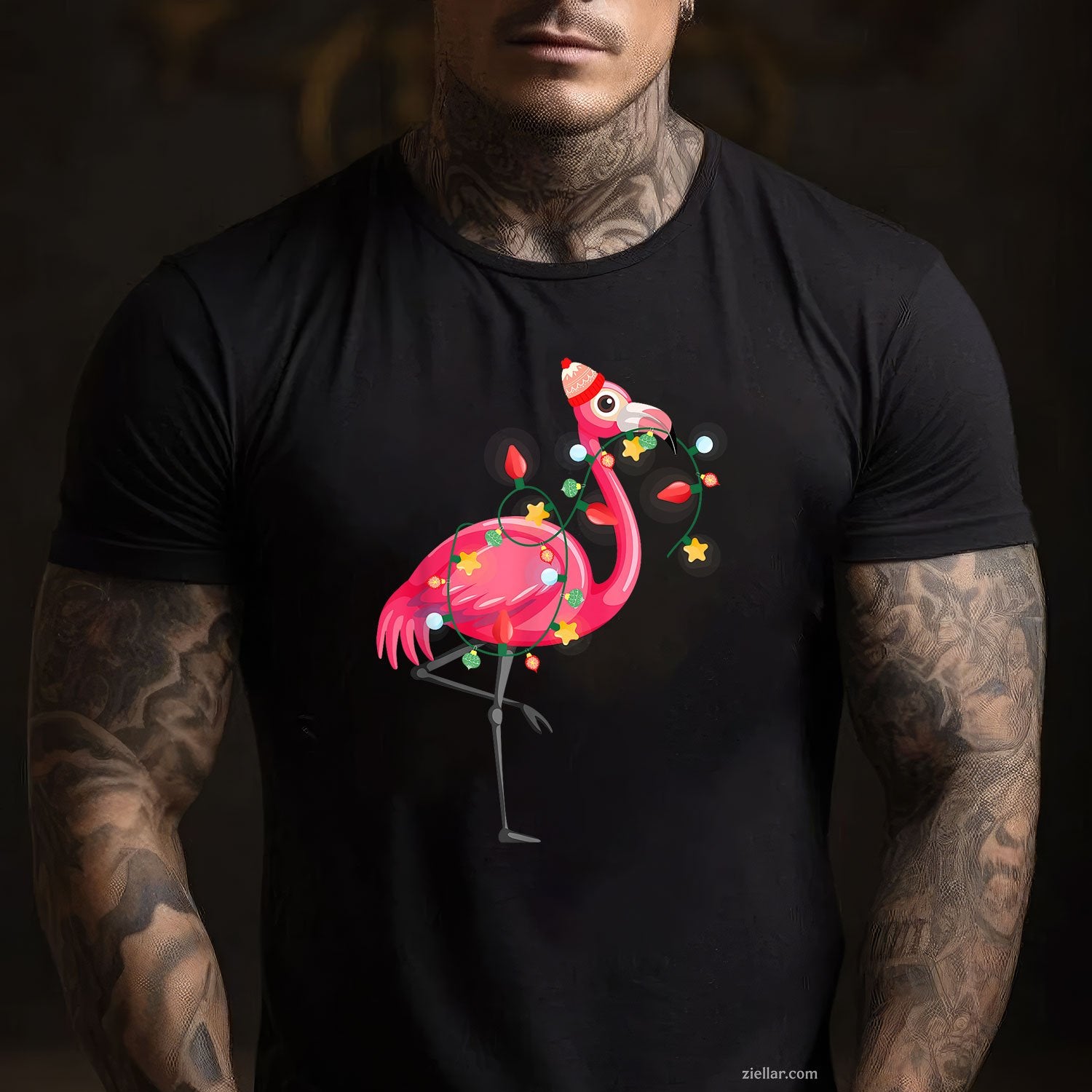 Hawaiian Summer Tropical Flamingo Funny Christmas In July TShirt