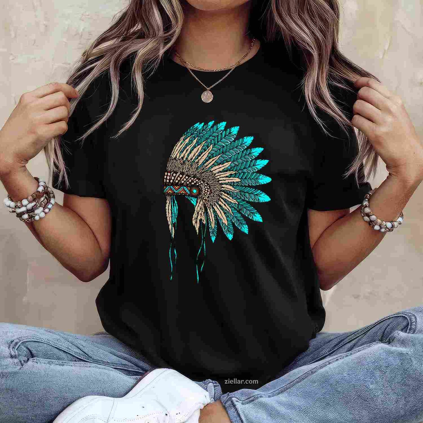 Headdress Indian Land American Heritage, Native American T-Shirt And Tee For Adults