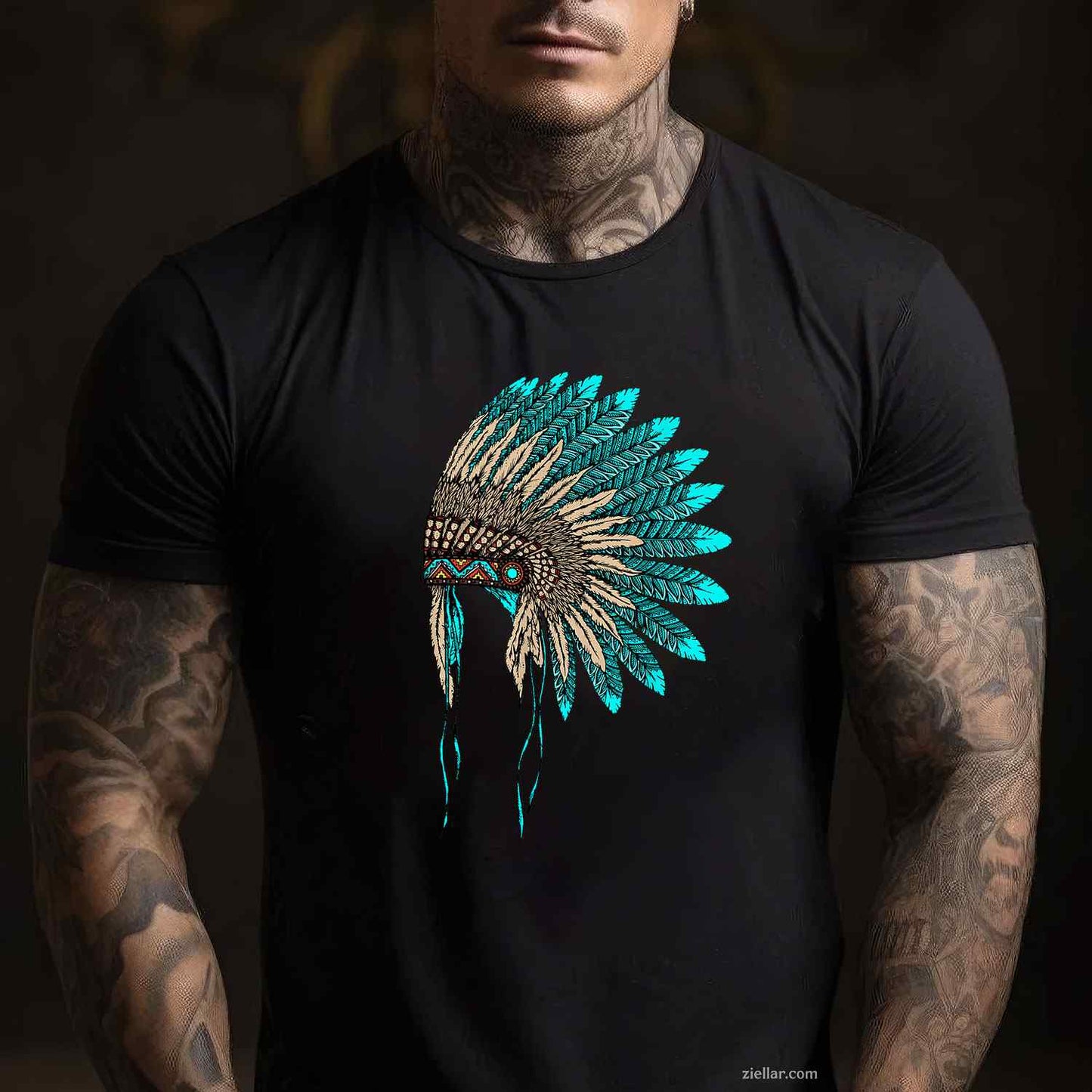 Headdress Indian Land American Heritage, Native American T-Shirt And Tee For Adults