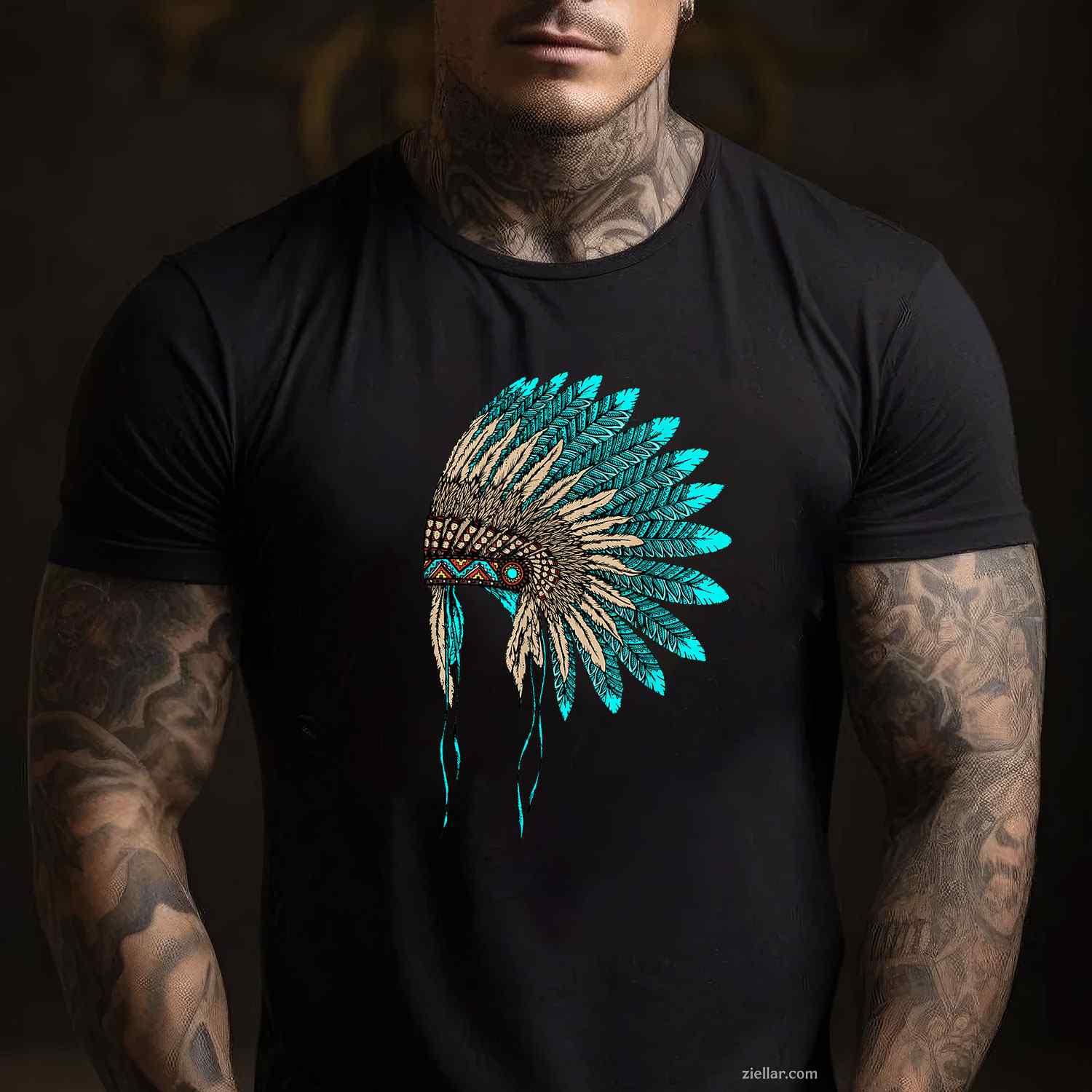 Headdress Indian Land American Heritage, Native American T-Shirt And Tee For Adults