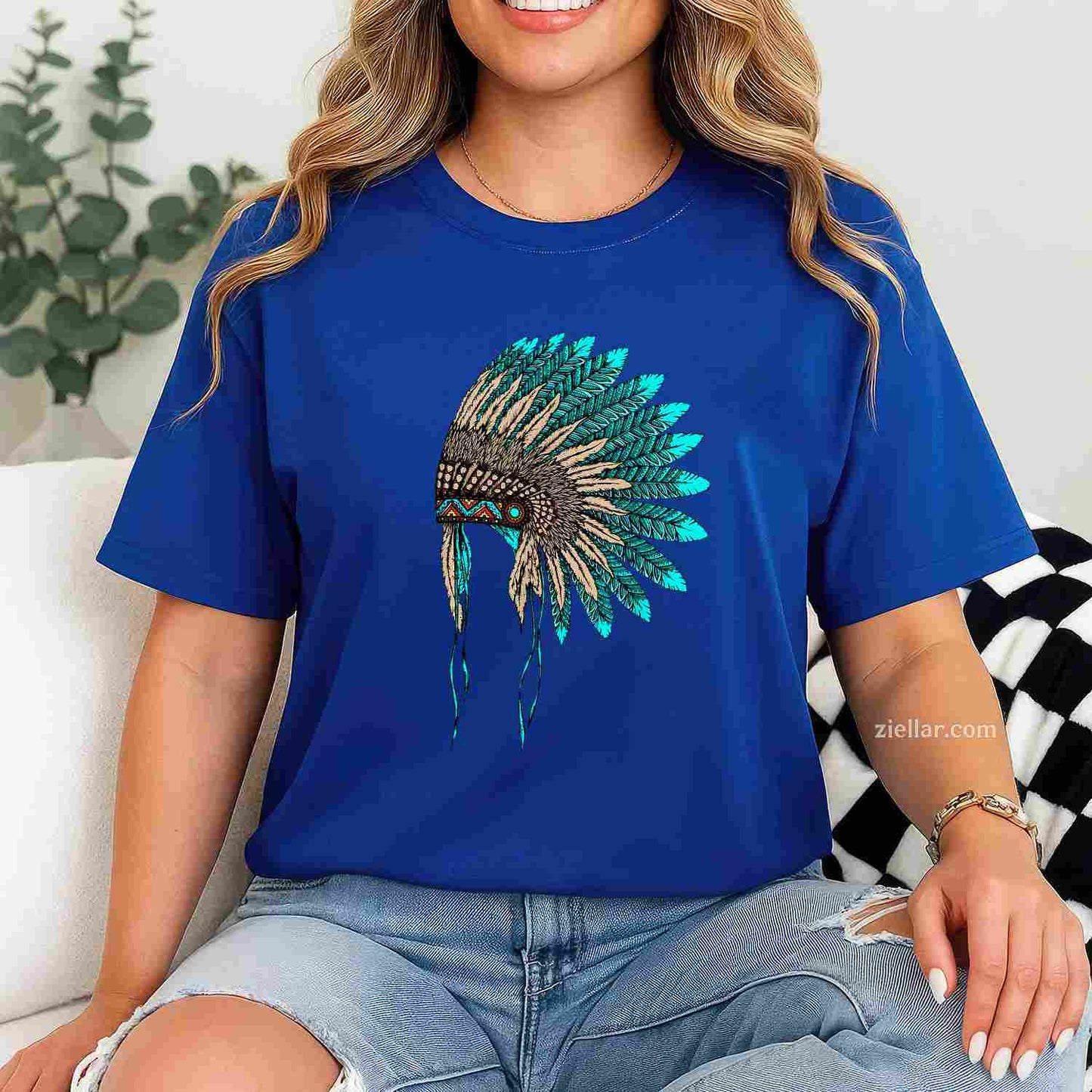 Headdress Indian Land American Heritage, Native American T-Shirt And Tee For Adults