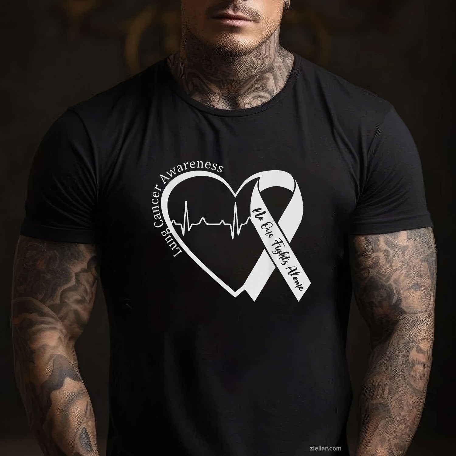 Heart White Ribbon Support T-Shirt