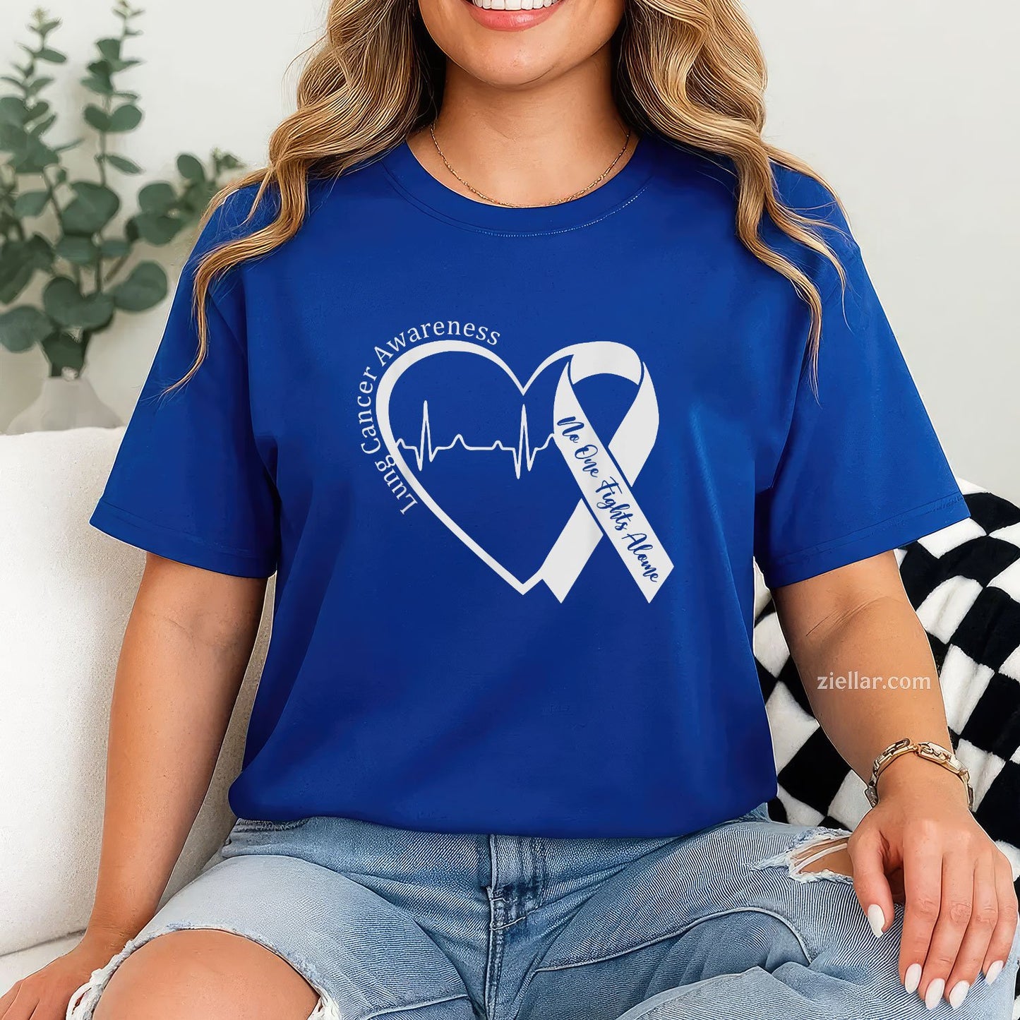 Heart White Ribbon Support T-Shirt