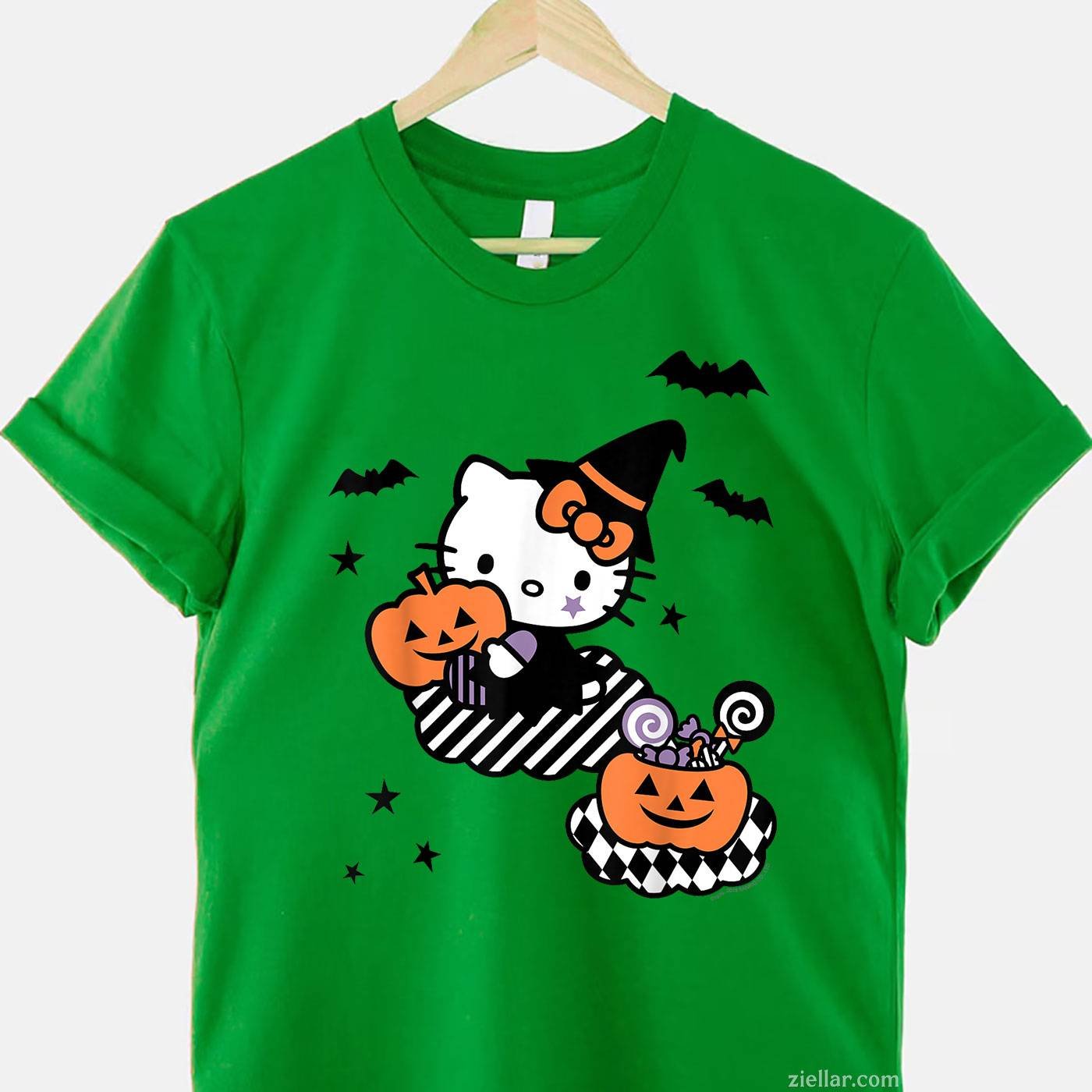 Hello Kitty Trick or Treat Halloween Shirt Tee, Halloween T-Shirt for Men Women Adults Unisex, Aesthetic Streetwear Top, Soft Cotton Premium Print