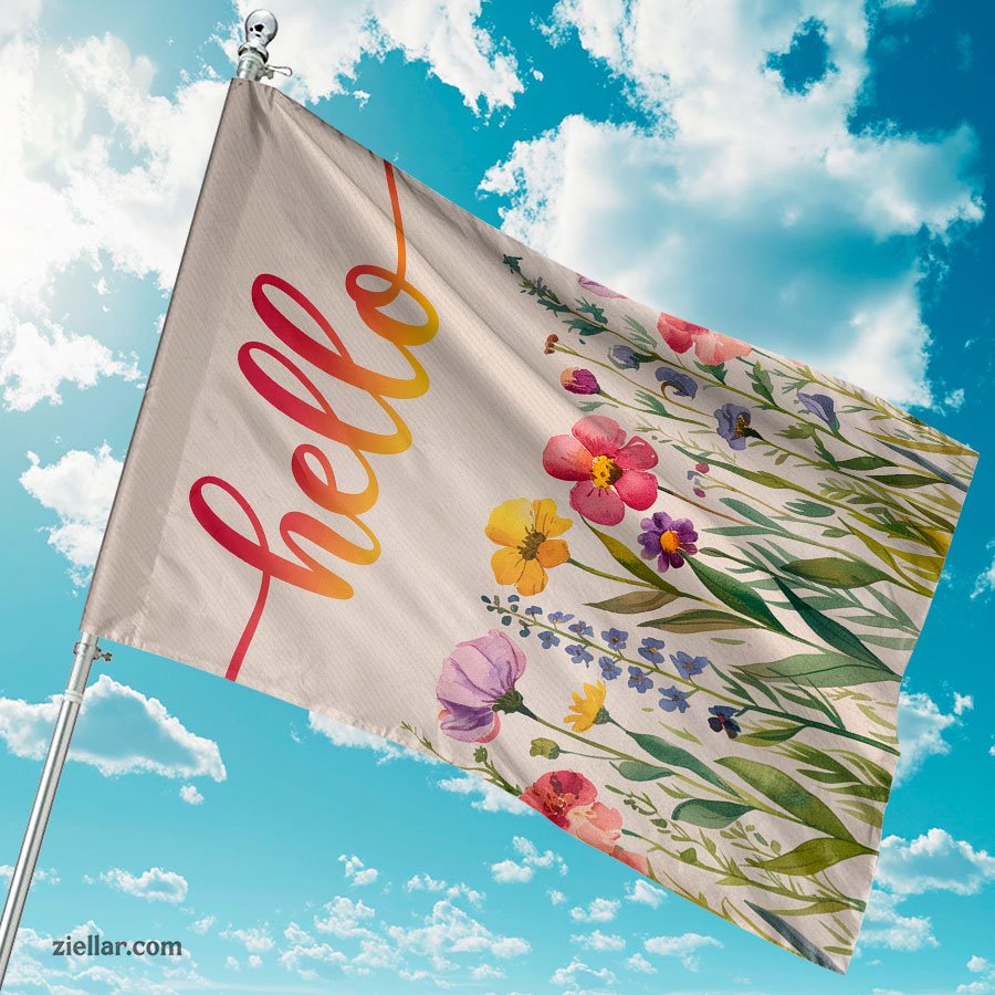 Hello Spring Garden Flag 12x18 Inch, Double Sided Floral Yard Outdoor Decor
