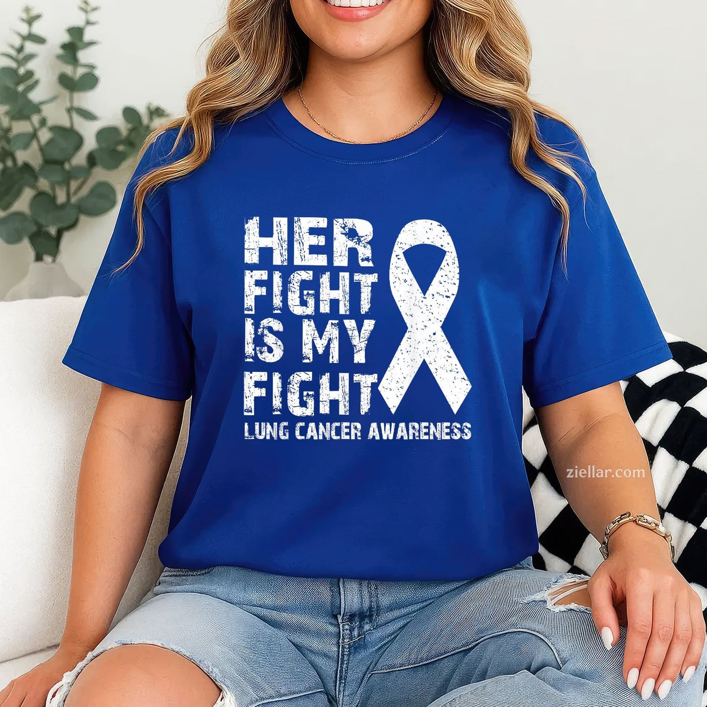 Her fight is my fight Lung cancer awareness Tees T-Shirt