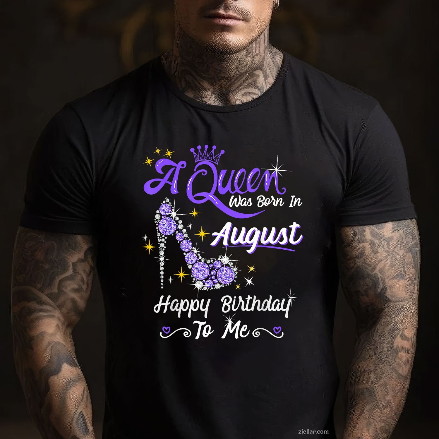 High Heel Queen Born in August Tee and T-Shirt, Birthday Gift T-Shirt for Women Adults