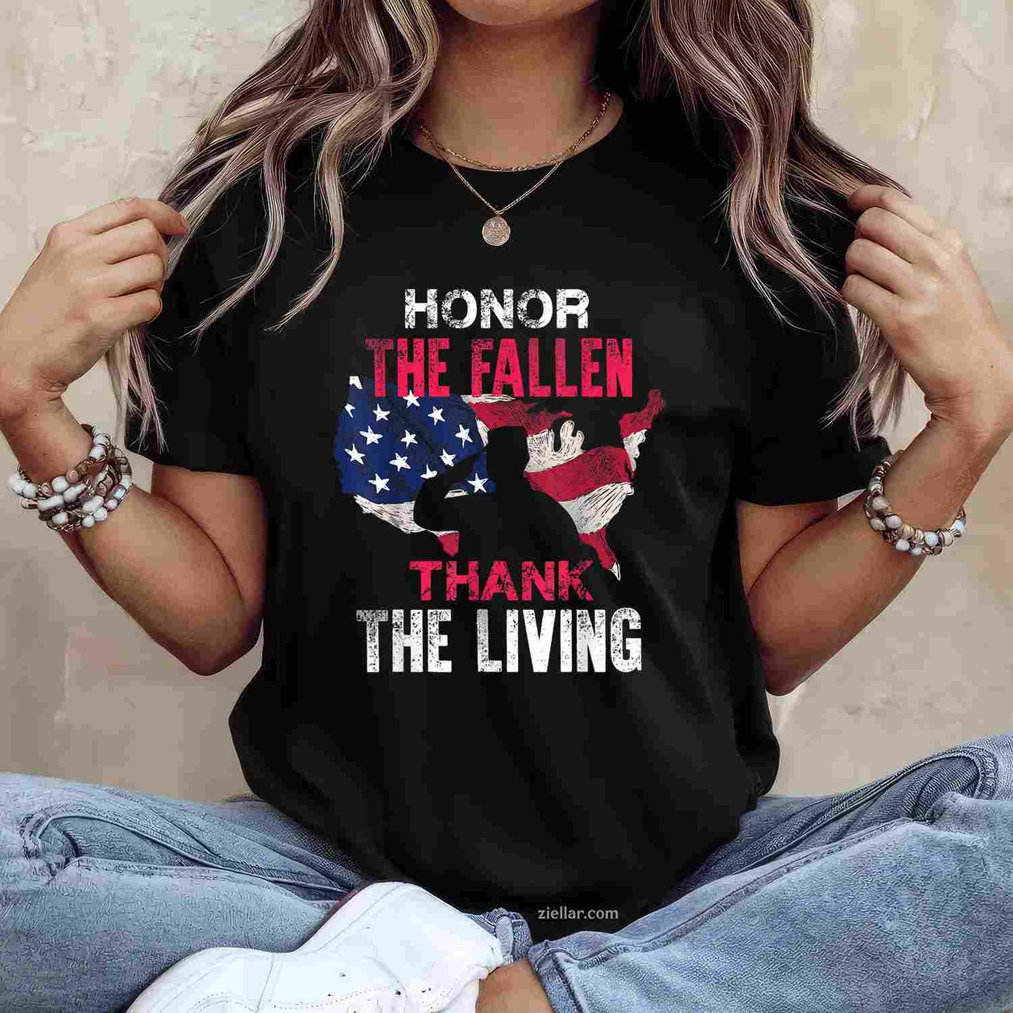 Honor The Fallen Veteran Themed Military Support T-Shirt And Tee For All Adults