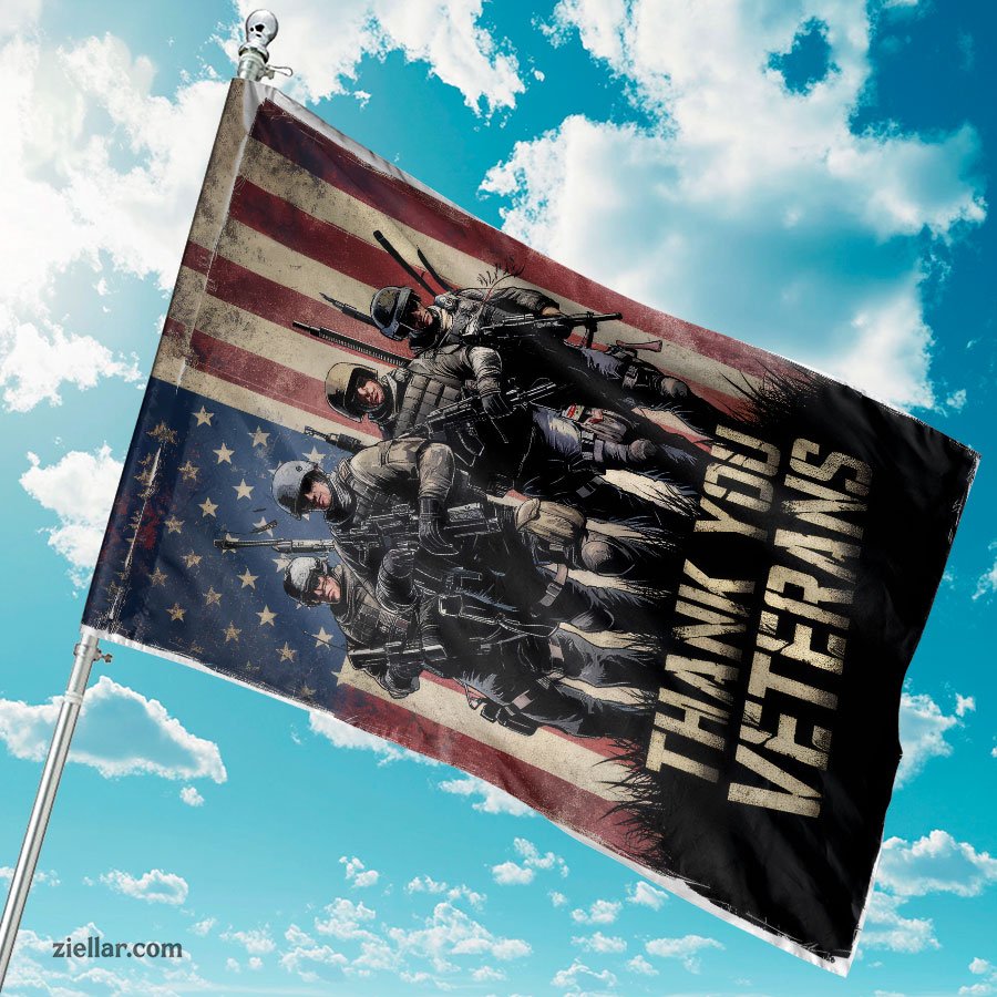 Honor Veterans Garden Flag - Double Sided Patriotic Flag for Lawn or Garden
