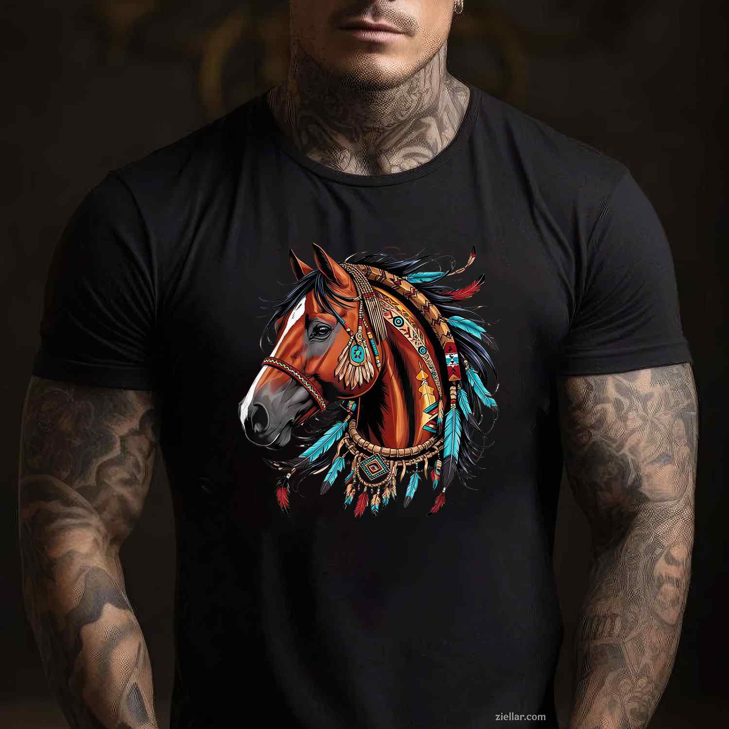 Horse Native American_ Indigenous Heritage Indian Pride T-Shirt And Tee For Adults