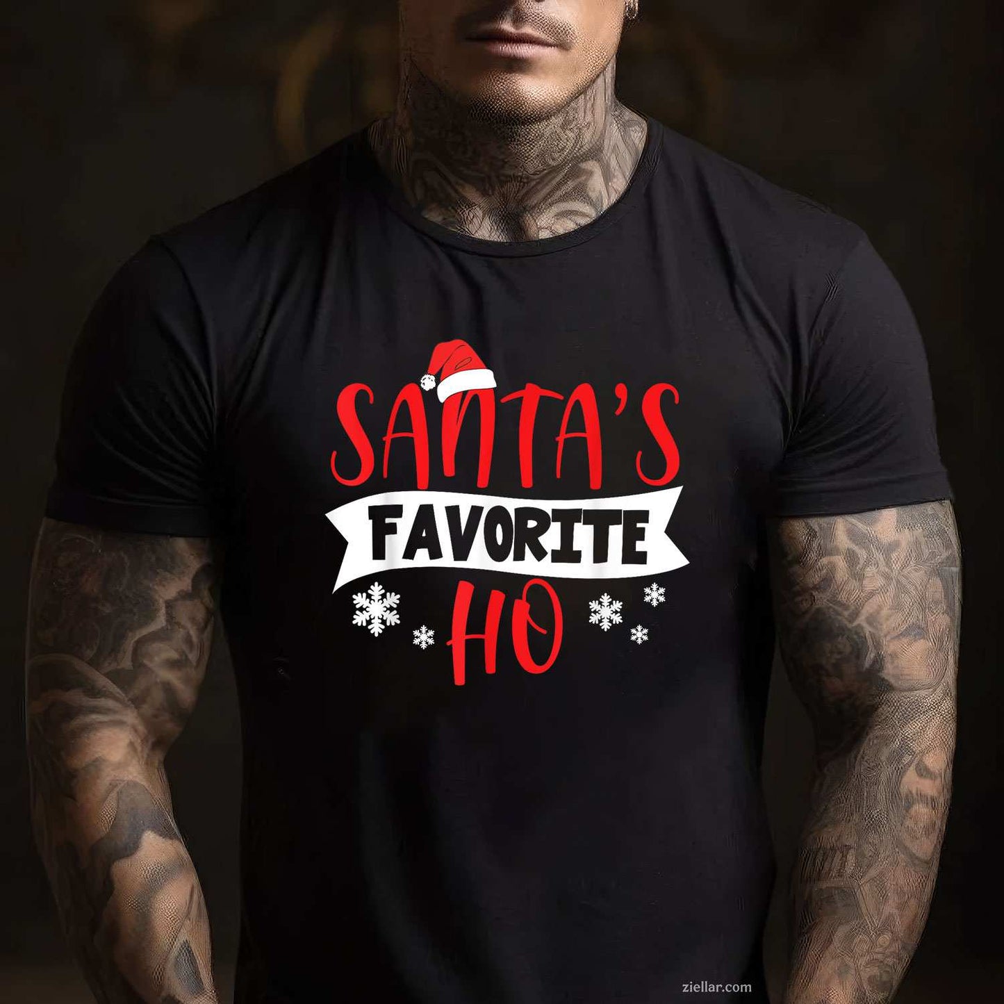 Hot Christmas Santas Favorite Ho T-Shirt, A Funny Christmas Adult Humor Santa Tee