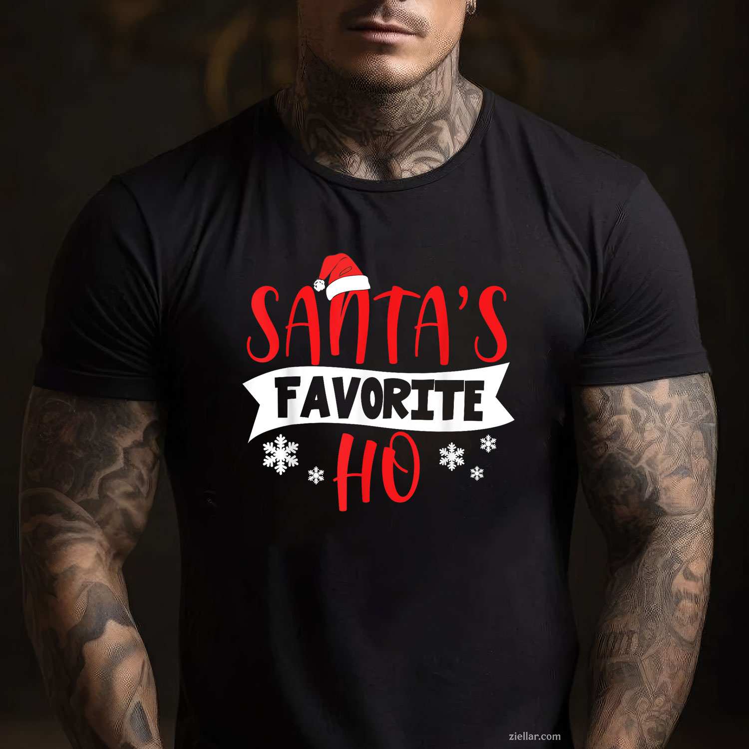 Hot Christmas Santas Favorite Ho T-Shirt, A Funny Christmas Adult Humor Santa Tee