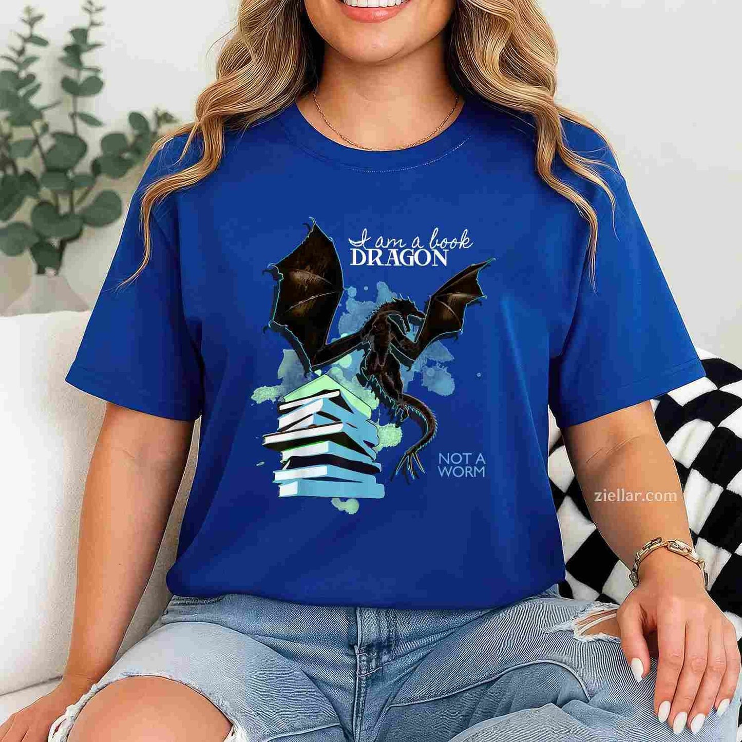 I Am A Book Dragon Not A Worm Funny Reading Lover Gift T-Shirt, Vintage Graphic Tee For Adults Men Women Unisex