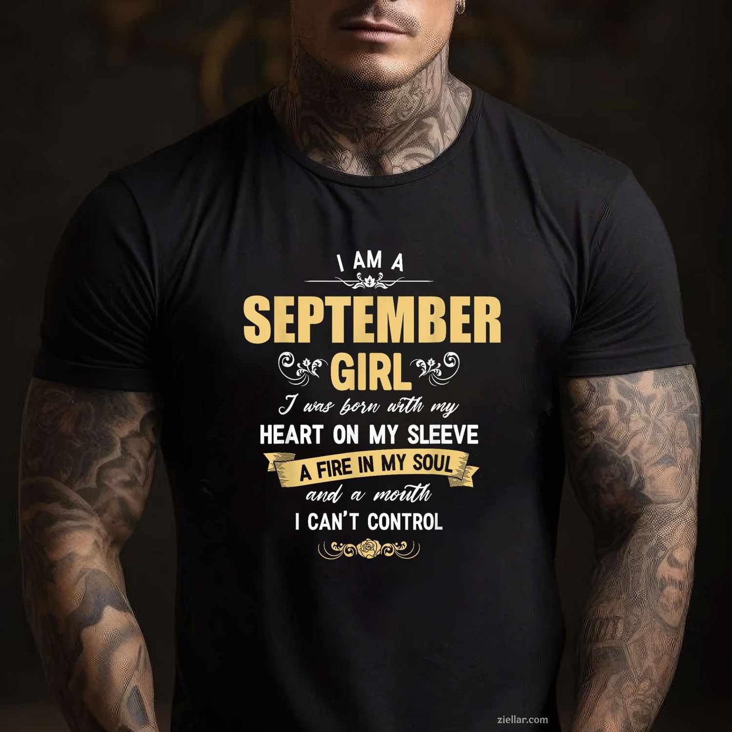 I Am A September Girl Women's Birthday T-Shirt Tee Birthday Gift Outfit Casual Wear Trendy Style