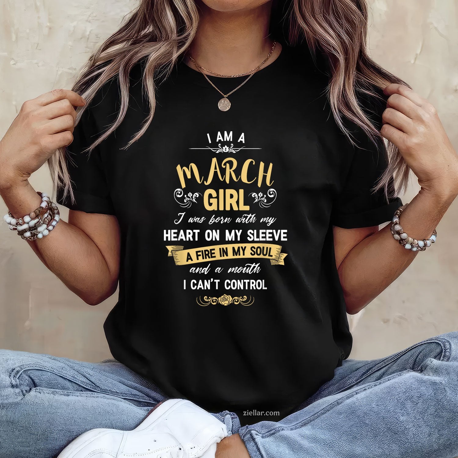 I Am a March Girl Tee and T-Shirt, Womens Birthday Gift T-Shirt for Adults