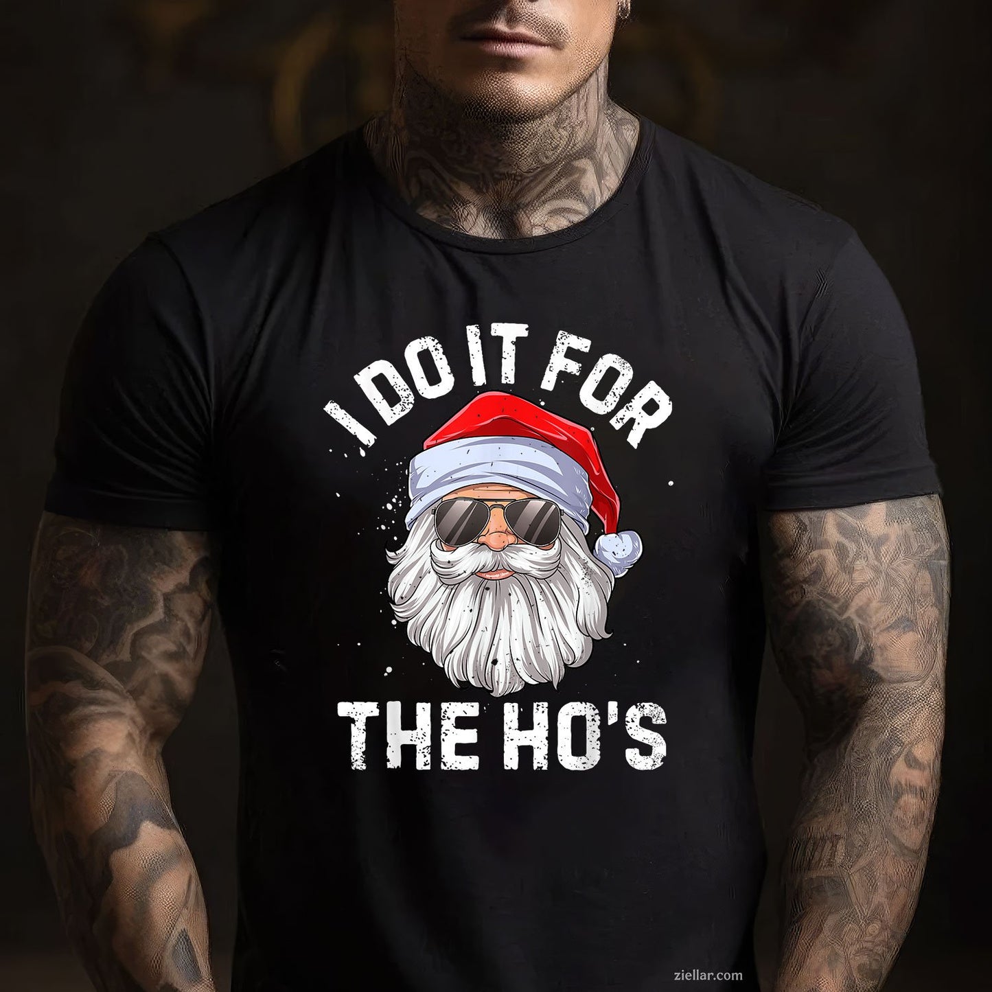 I Do It For the Ho’s Tee and T-Shirt, Funny Inappropriate Santa Christmas T-Shirt for Adults
