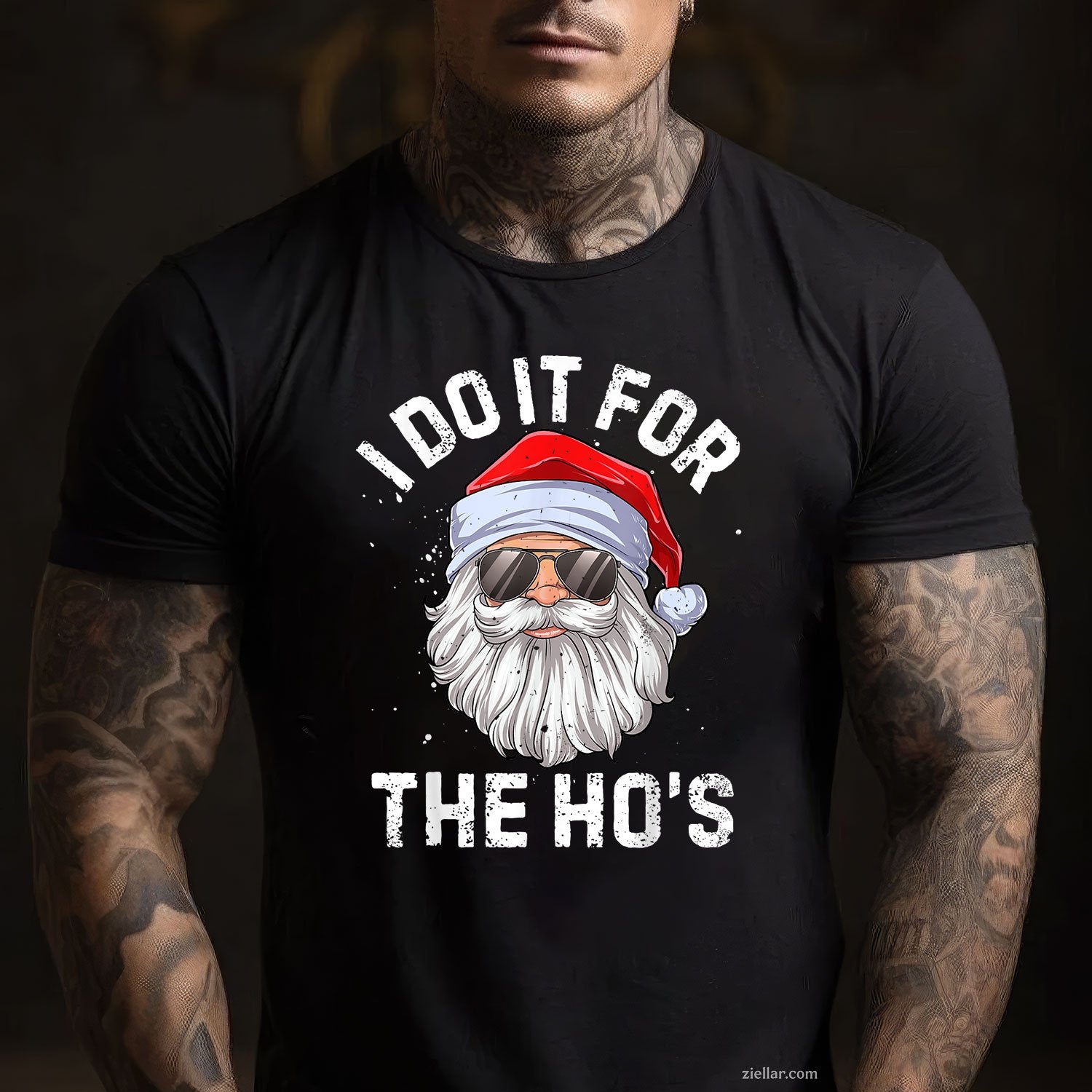 I Do It For the Ho’s Tee and T-Shirt, Funny Inappropriate Santa Christmas T-Shirt for Adults