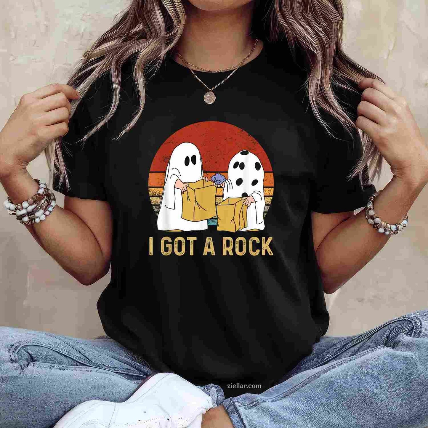 I Got A Rock Shirt Halloween Trick Or Treat Ghost Tee, Halloween T-Shirt for Men Women Adults Unisex, Bold Statement Graphic, Party Outfit Favorite