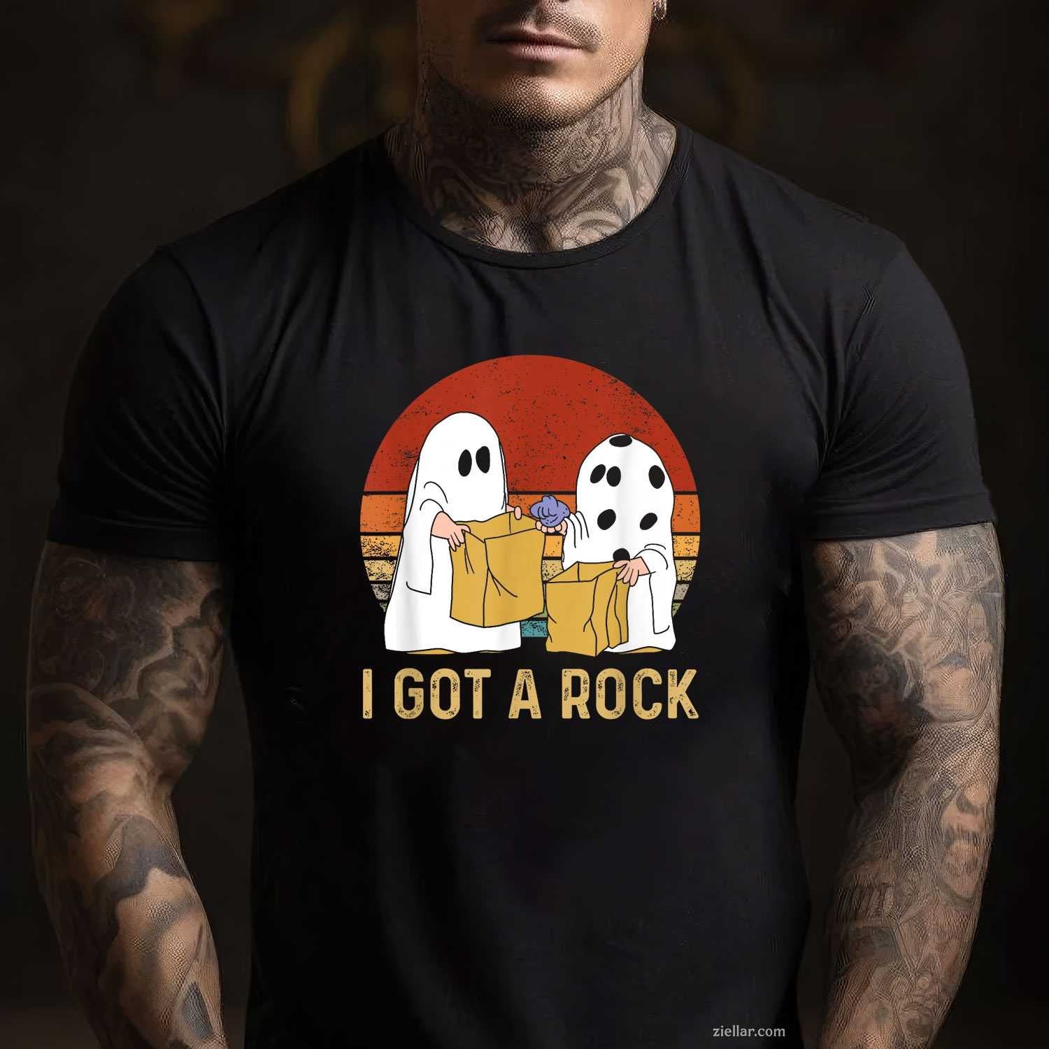 I Got A Rock Shirt Halloween Trick Or Treat Ghost Tee, Halloween T-Shirt for Men Women Adults Unisex, Bold Statement Graphic, Party Outfit Favorite
