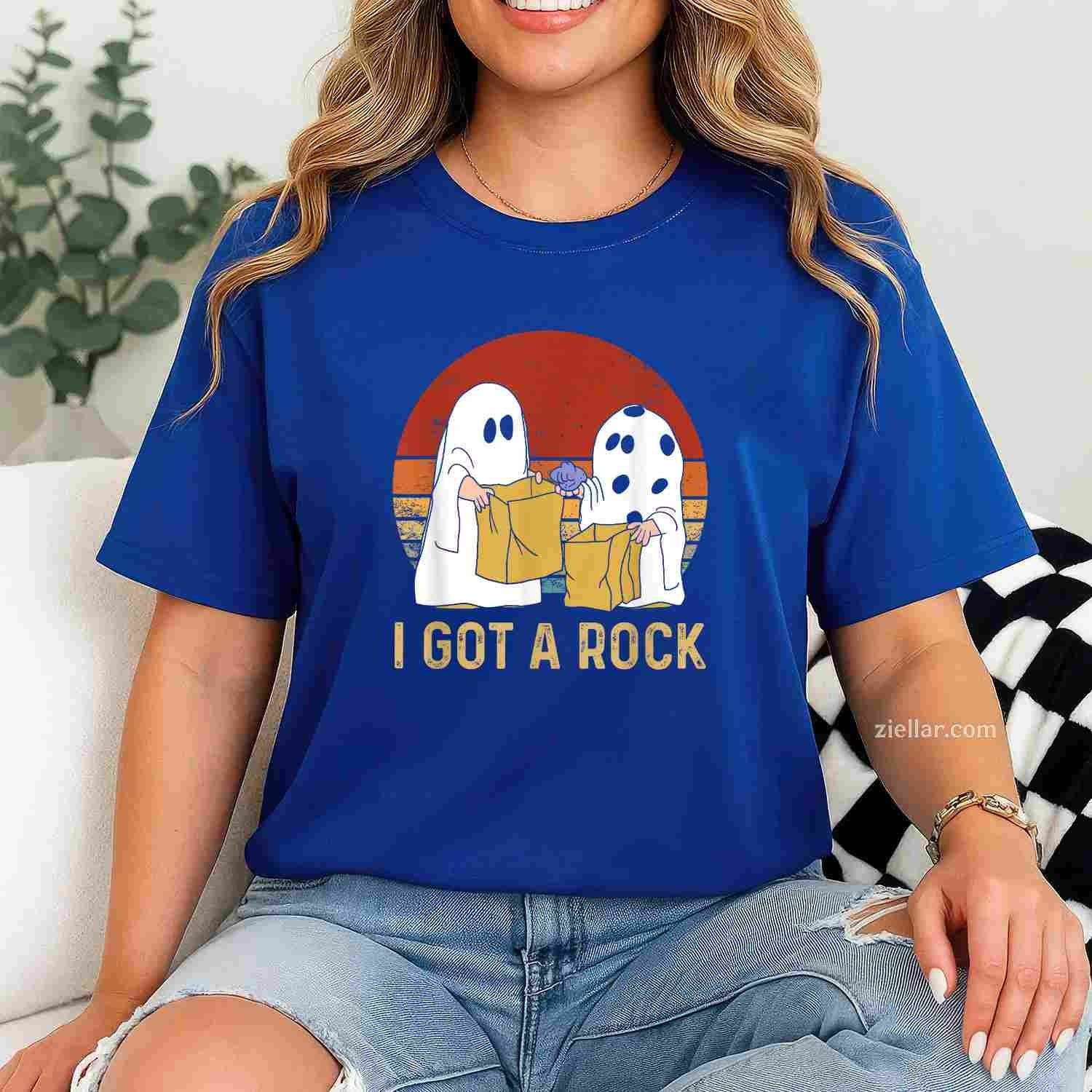 I Got A Rock Shirt Halloween Trick Or Treat Ghost Tee, Halloween T-Shirt for Men Women Adults Unisex, Bold Statement Graphic, Party Outfit Favorite